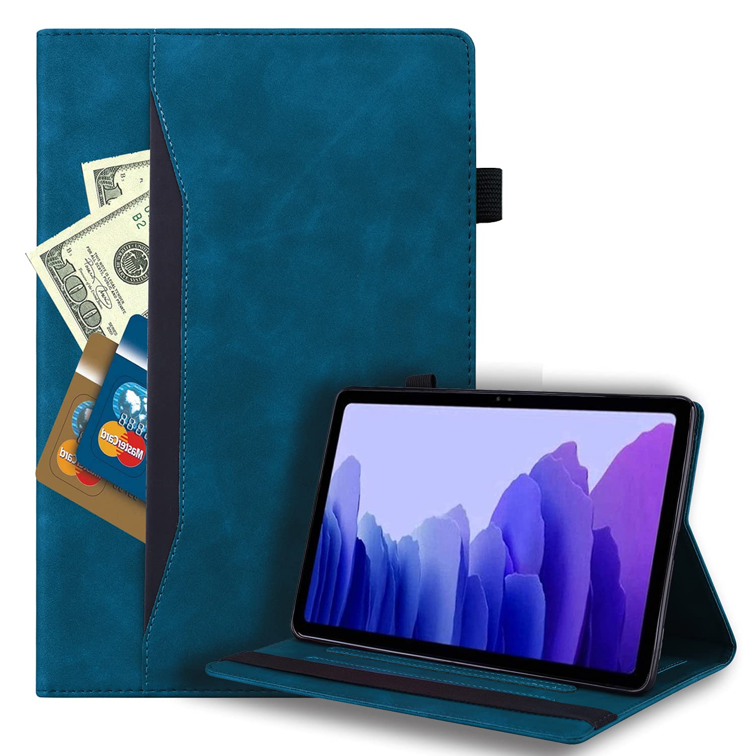 Premium PU Leather iPad 9.7 Case for iPad 5th/6th Gen (2018/2017) & iPad Air 2/Air - Multi-Angle Stand, Auto Sleep/Wake Smart Cover, Peacock Blue - Perfect for Work, Study & Travel