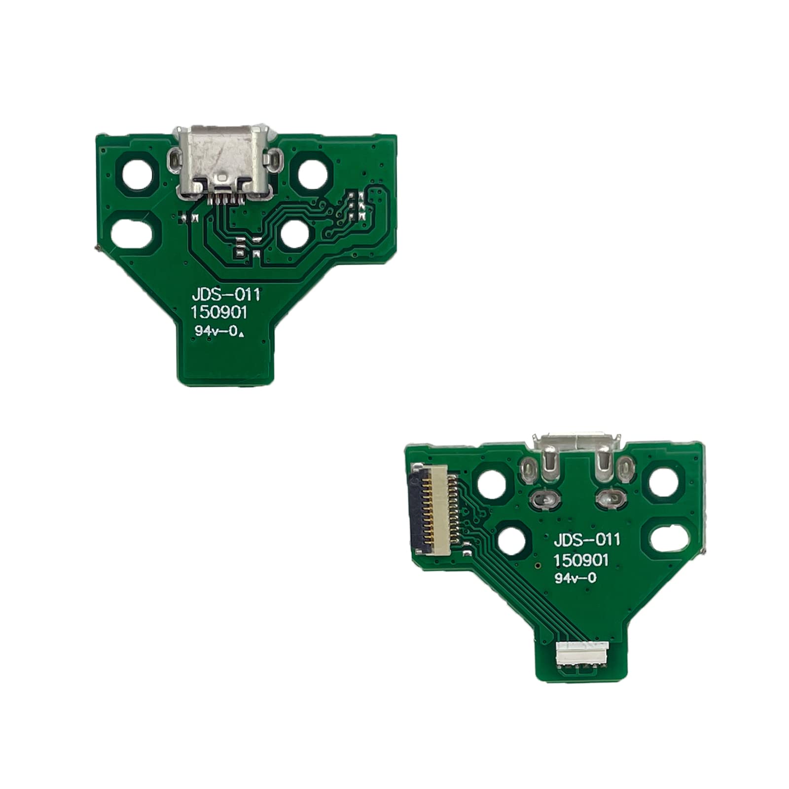 Onyehn JDS-011 Charging Port Assembly with Flex Cable for Sony PlayStation PS4 Controller - Micro USB Charger Socket Repair Kit (2 Pack) - Perfect for PS4 Controller Charging Port Replacement & DIY Fixes