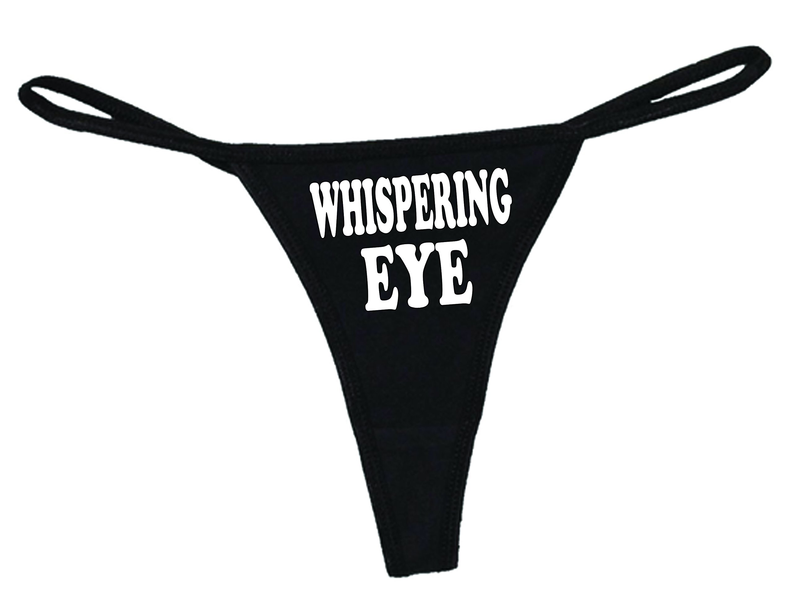 STUFF WITH ATTITUDE Whispering Eye Black Thong Panties - Sexy Lingerie for Women, Comfortable Underwear for Date Night & Special Occasions