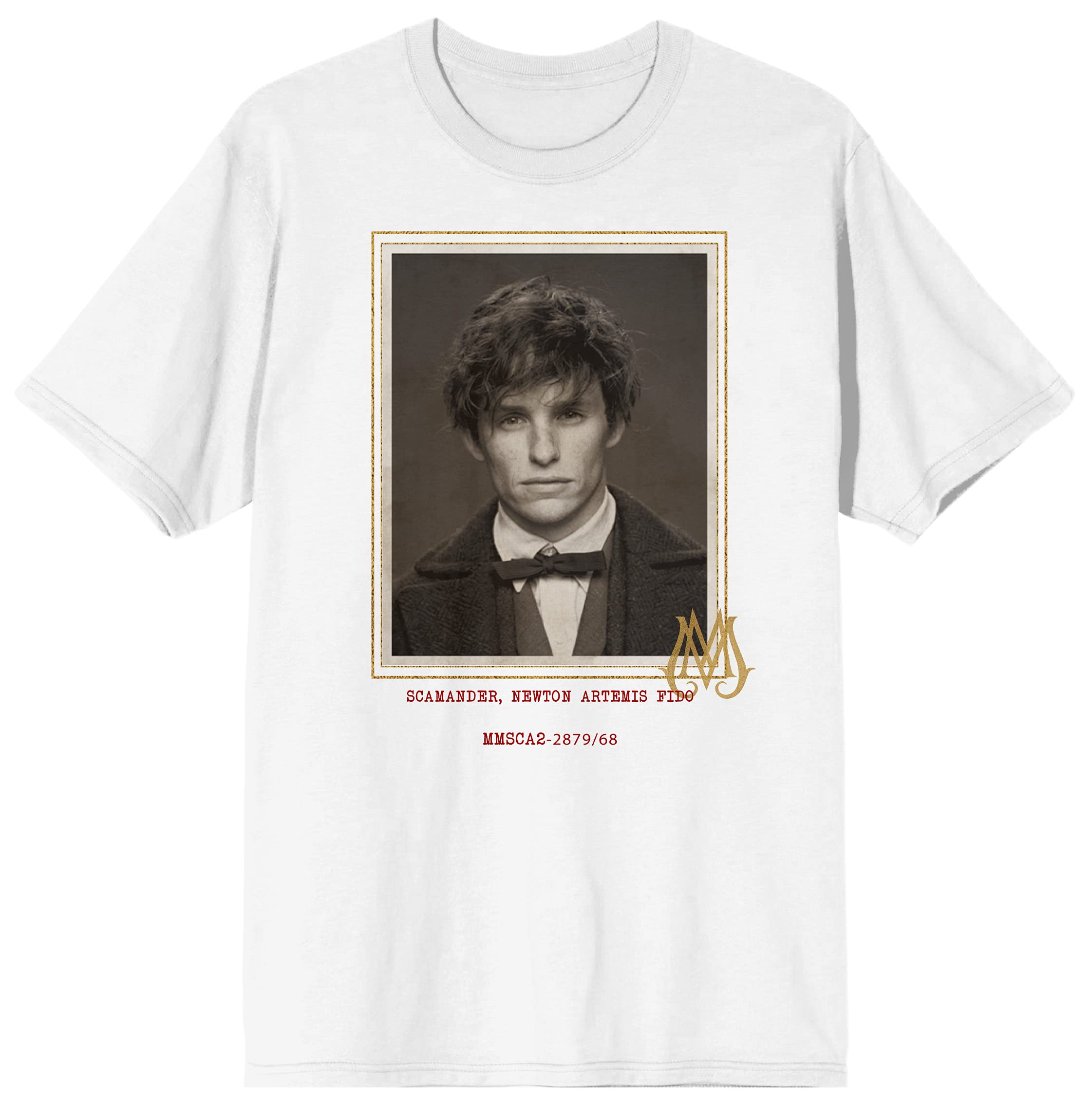 Fantastic Beasts 2 Newt Scamander Men's White Graphic T-Shirt | Official Bioworld Merchandise | Perfect for Cosplay, Movie Nights & Harry Potter Fans
