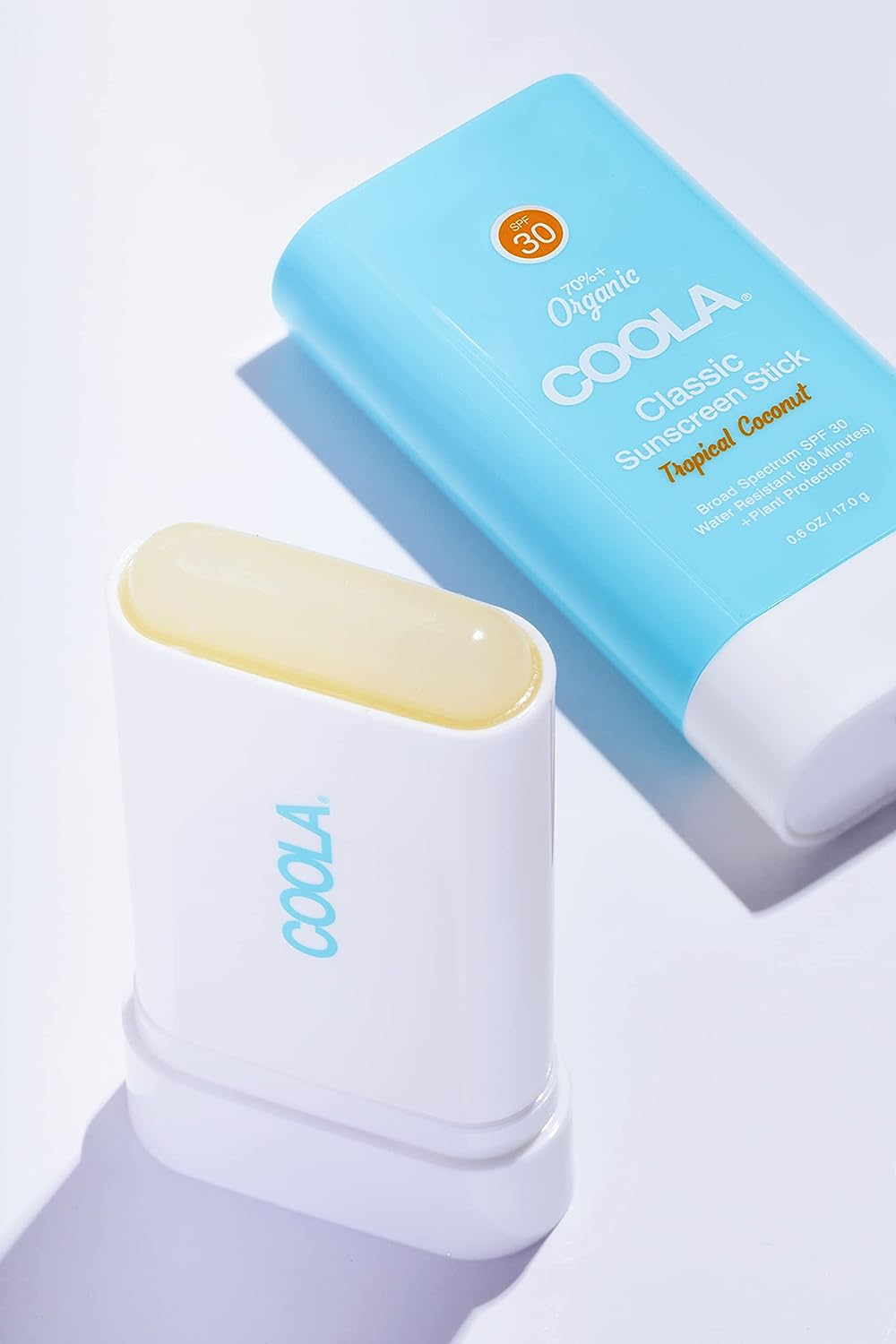 COOLA Classic Organic Sunscreen Stick SPF 30 - Tropical Coconut Scent | Broad Spectrum UVA/UVB Protection | Water Resistant | Reef Safe | Perfect for Beach, Pool & Outdoor Activities