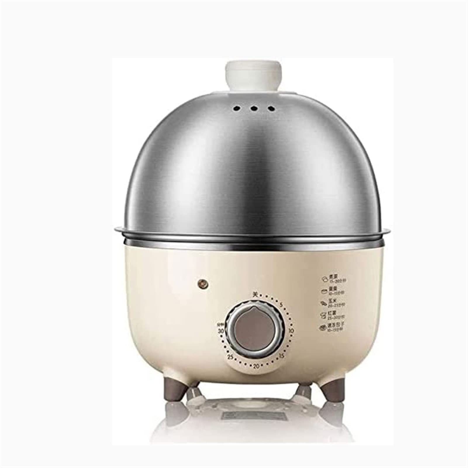 Electric Egg Cooker 220V - Stainless Steel Automatic Egg Steamer with Timer for Hard/Soft Boiled Eggs - Perfect for Breakfast, Meal Prep & Kitchen Use