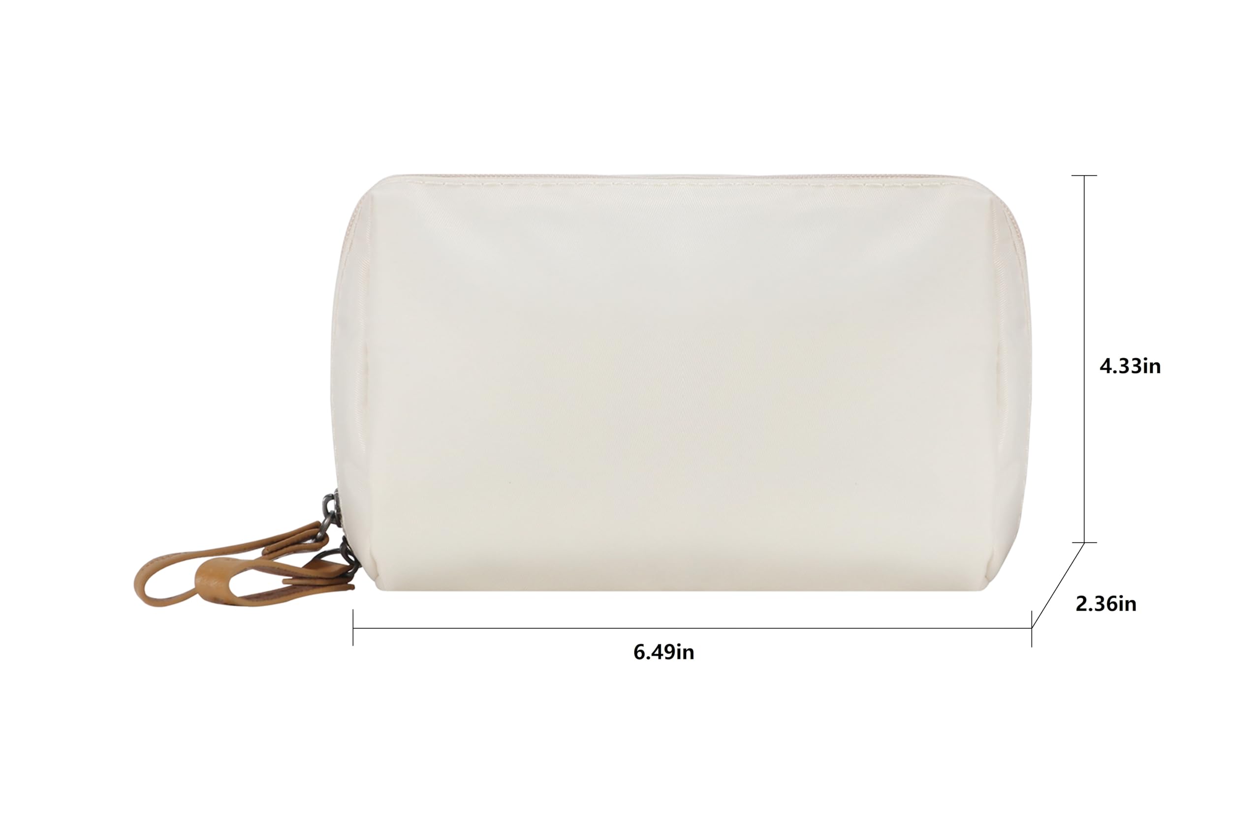 Waterproof Small Makeup Bag for Women - Portable Travel Cosmetic Pouch for Purse (Beige) | Perfect for Everyday Use, Gym, Travel & On-the-Go Touch Ups