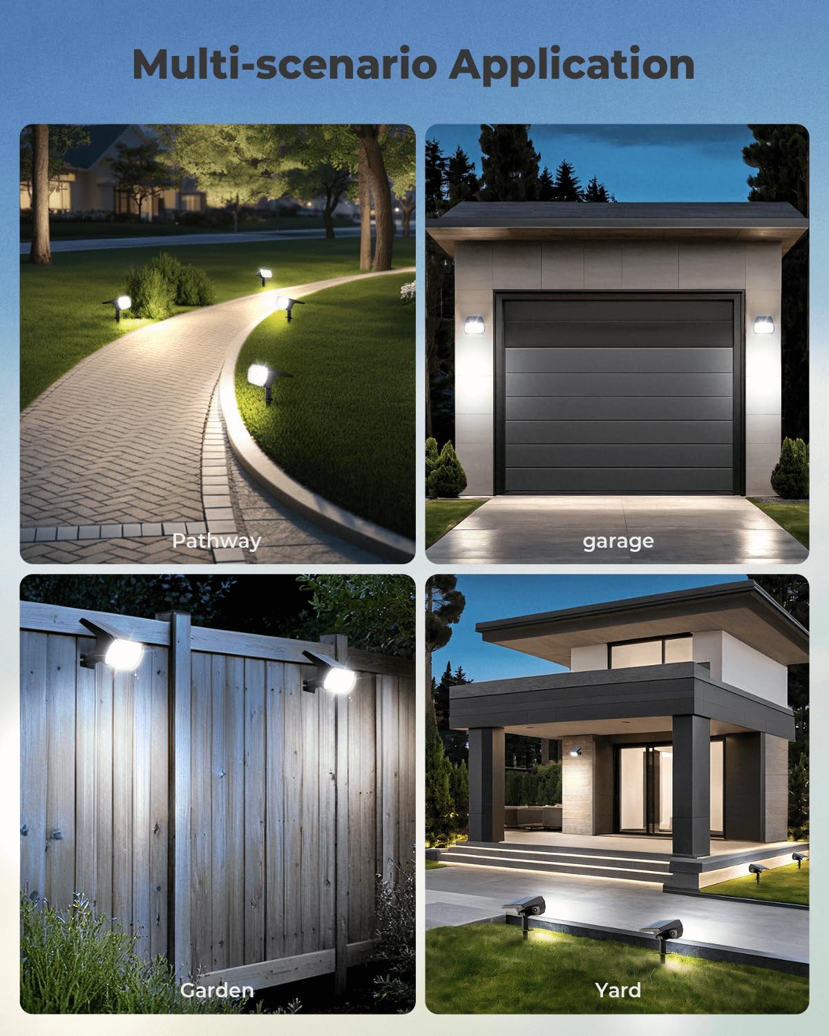 60 LED Solar Spot Lights Outdoor 2 Pack - IP67 Waterproof Solar Motion Sensor Lights with 3 Modes & Optical Lenses - Auto On/Off Solar Security Lights for Yard, Garden, Lawn, Pathway, Deck & Patio Lighting