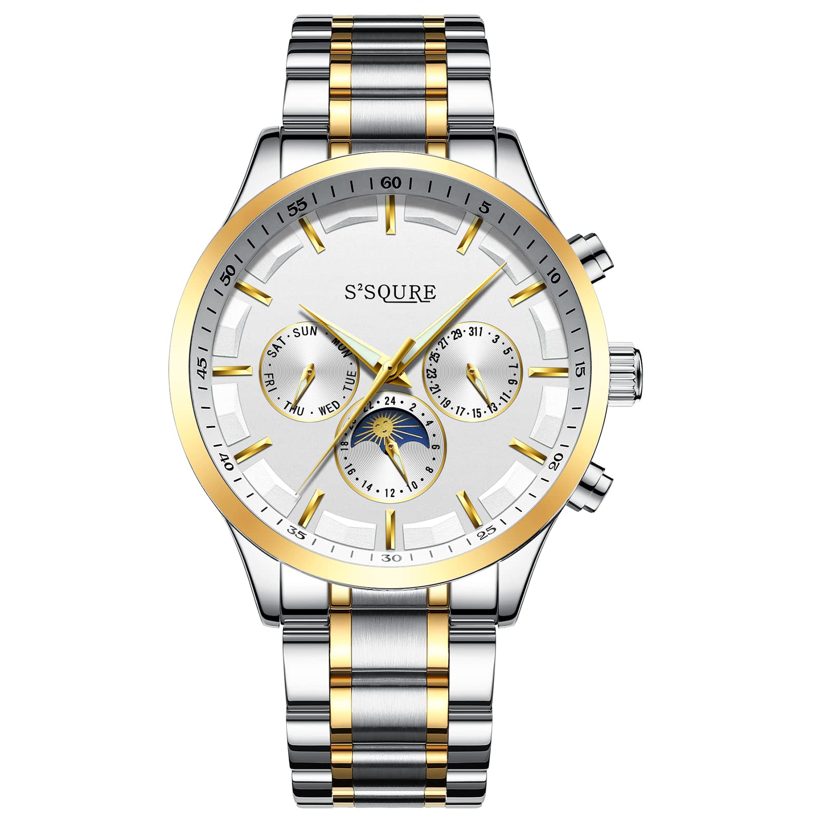Luxury Skeleton Automatic Watch for Men - Moon Phase, Stainless Steel, Waterproof - Perfect for Formal & Casual Wear