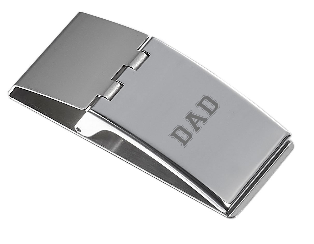 Premium Stainless Steel Money Clip for Men - Engraved Gift for Dad, Father's Day, Birthday | Elegant Chrome Plated Design for Wallets, Cash, Credit Cards | Perfect for Business, Travel, and Everyday Use