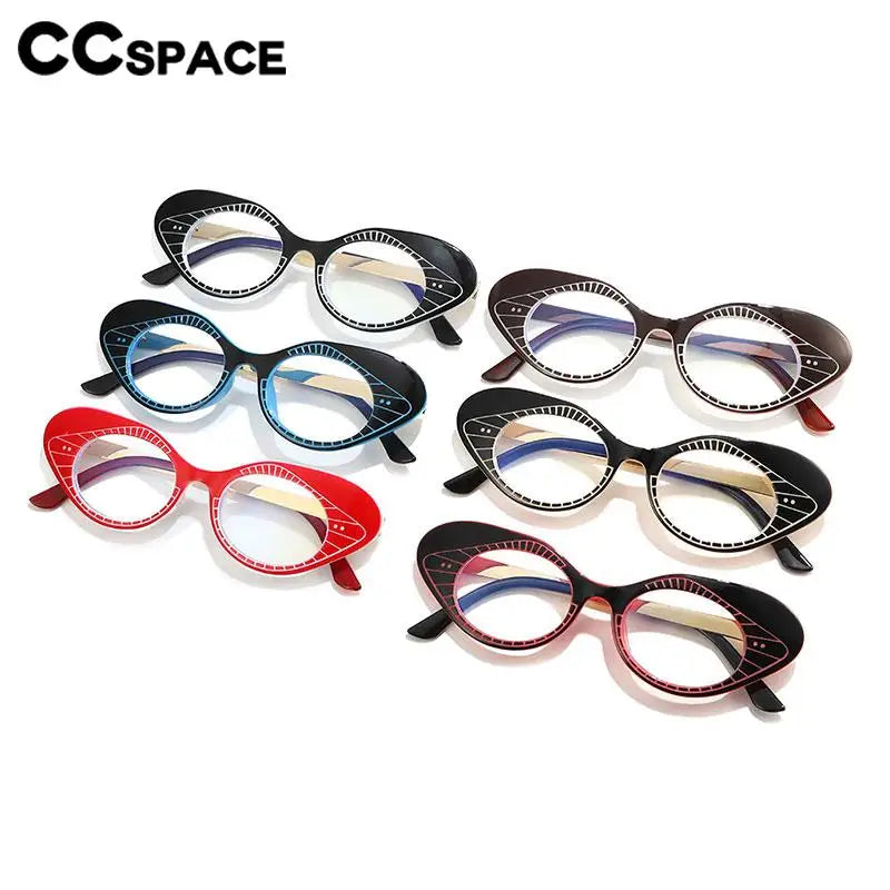 CCspace Women's Full Rim Cat Eye Titanium Eyeglasses Frame - Lightweight & Durable TR90 Material - Fashionable Reading Glasses for Work, Office & Everyday Wear