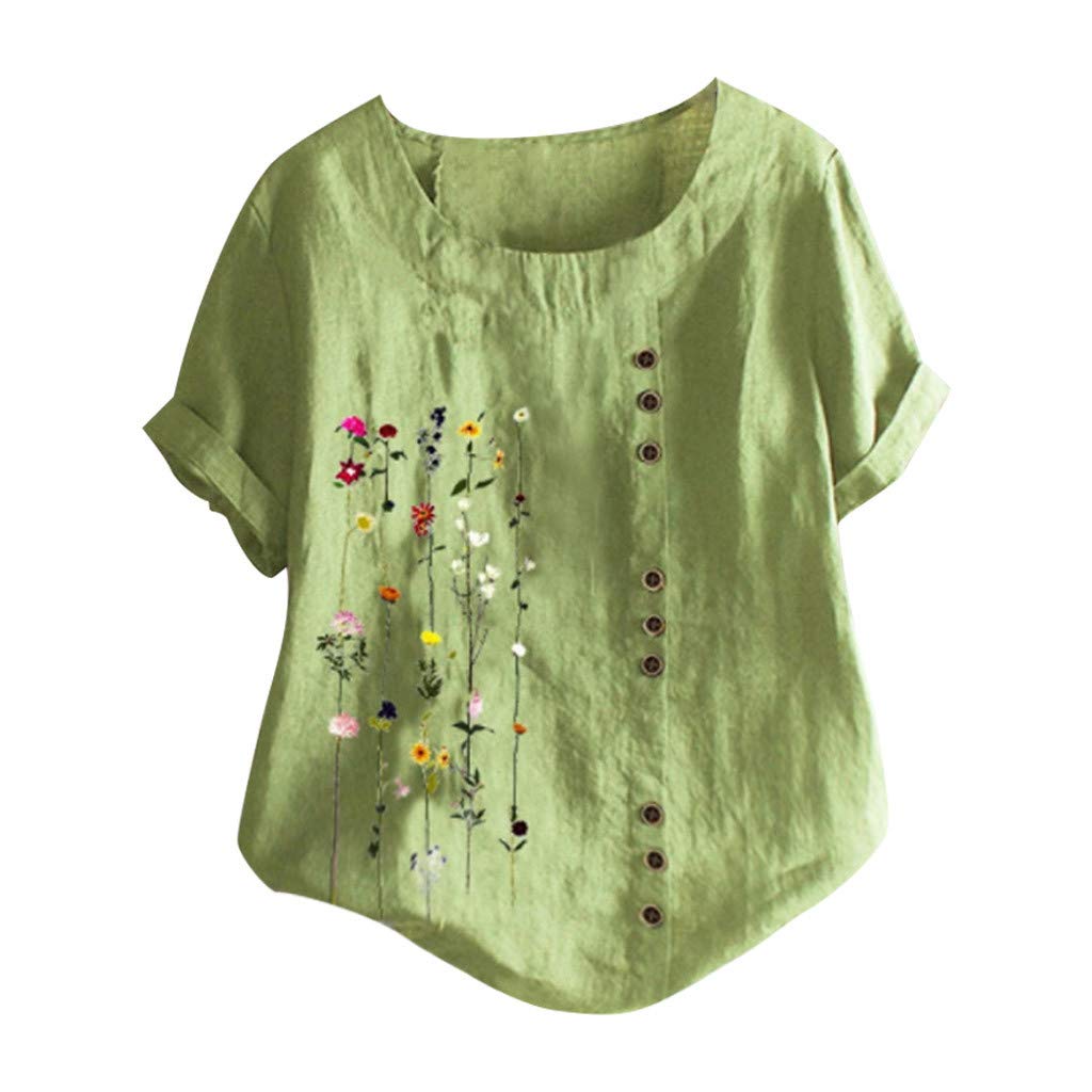 Bohemian Embroidered Floral Blouse for Women - Plus Size Short Sleeve Top in White | Perfect for Summer Outfits, Beach Vacations & Boho Chic Style