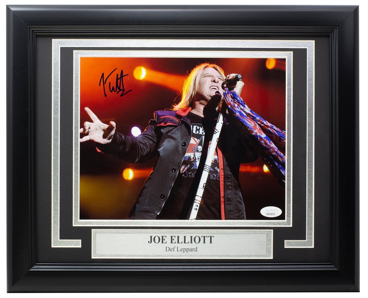 Joe Elliott Autographed Framed 8x10 Def Leppard Photo with JSA COA - Perfect for Rock Music Fans & Memorabilia Collectors - Display in Home, Office, or Music Room