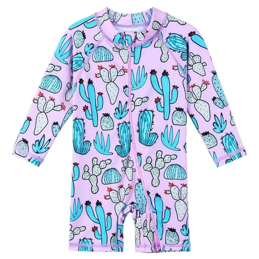 Long Sleeve Girls Swimsuit UPF 50+ Sun Protection - Swimcore Kids Swimwear for 0-6 Years | Perfect for Beach, Pool & Summer Water Activities