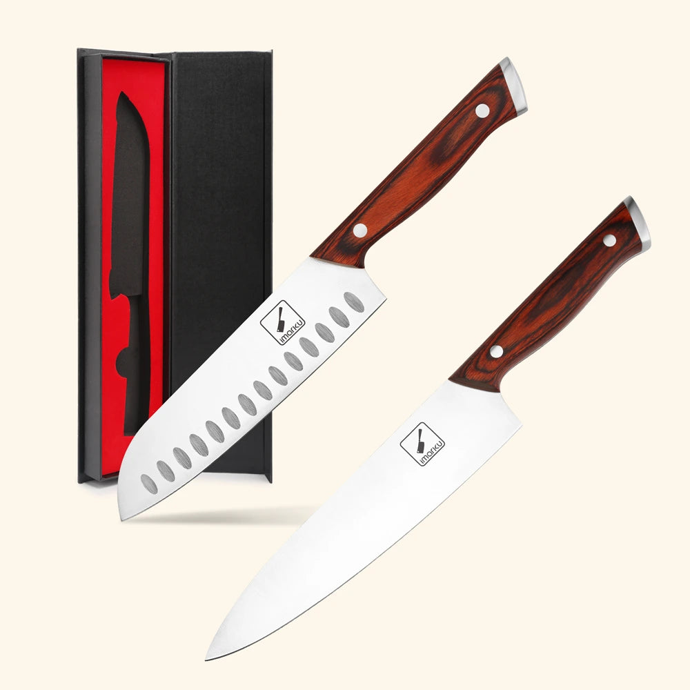 Premium 2-Piece Starter Chef Knife Set - High Carbon Stainless Steel Kitchen Knives for Home Cooking, Slicing & Dicing - Perfect Gift for Beginner Chefs & Cooking Enthusiasts