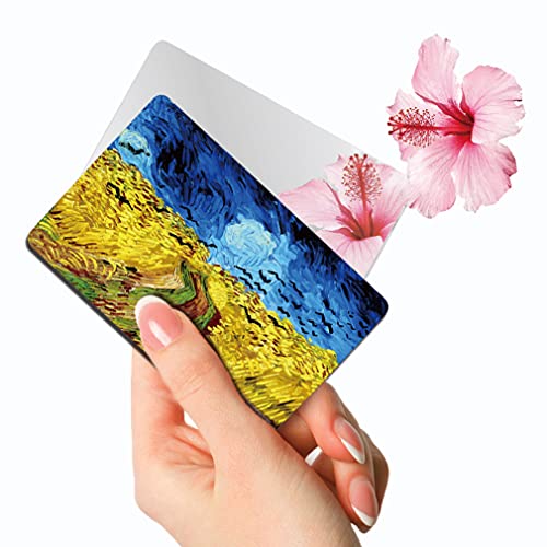 SILSTAR Compact Card Mirror - Portable Vanity Mirror for Wallet, Travel, Purse & Pocket | Vincent Van Gogh Wheatfield with Crows Design | Perfect for Makeup Touch-ups On-the-Go & Travel Essentials