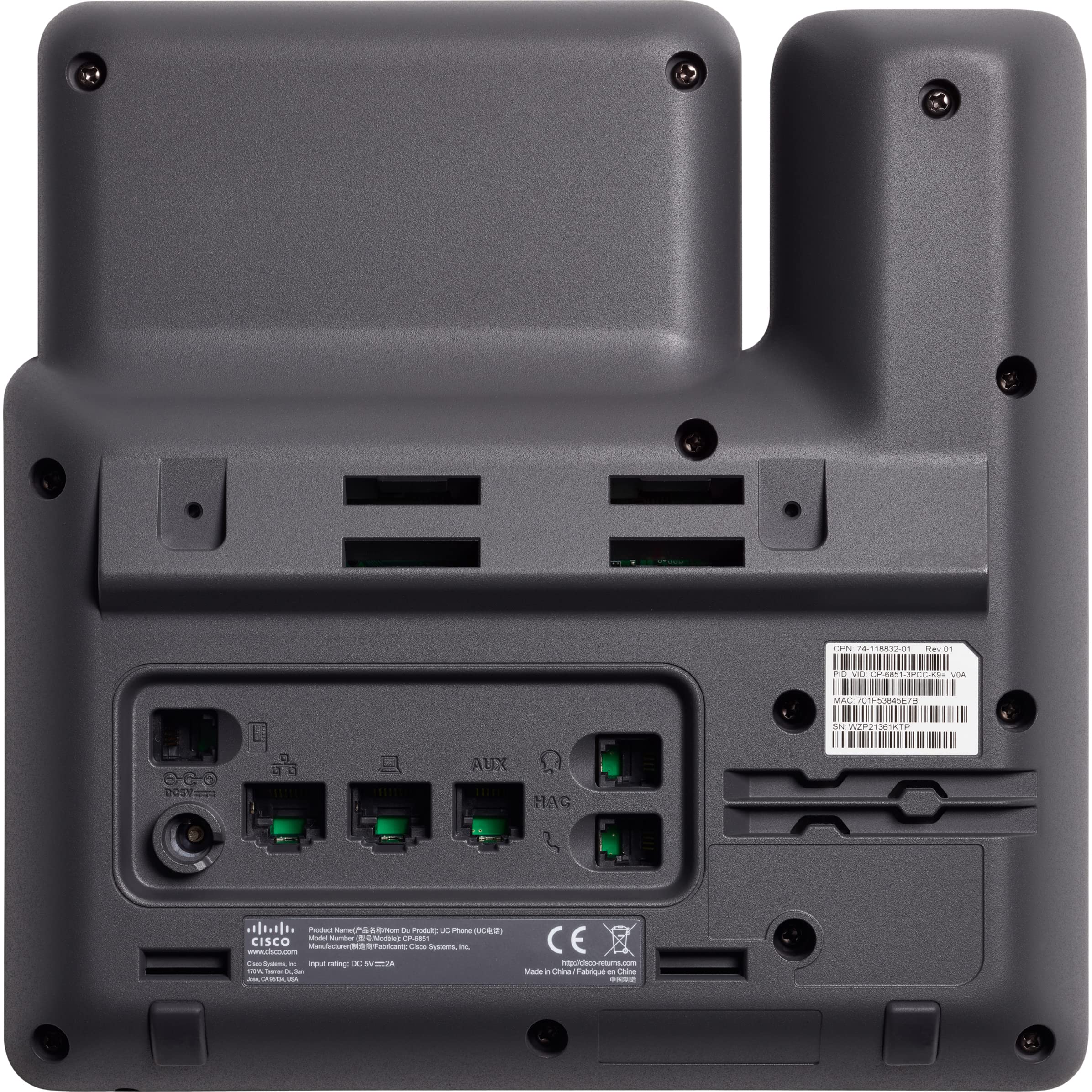 Cisco 6851 IP Phone for MPP - Business VoIP Desk Phone with LCD Display (Grey) - Ideal for Office, Call Center & Remote Work