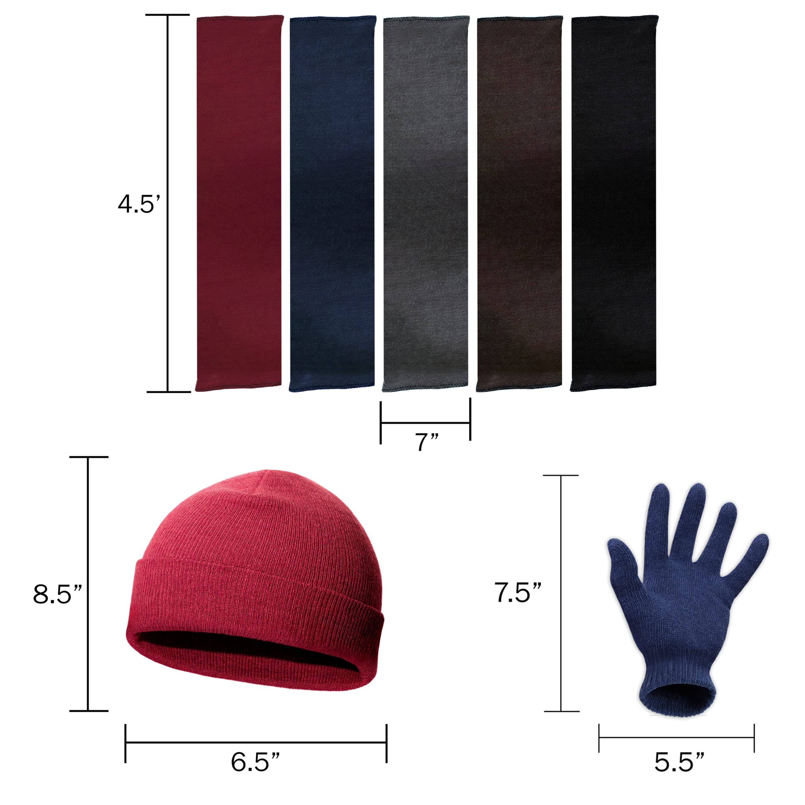 72-Pack Winter Accessories Bundle - 24 Pairs of Gloves, 24 Scarves & 24 Beanies - Bulk Cold Weather Supplies for Emergency Kits, Homeless Shelters & Charity Donations - Perfect for Winter Survival, Outdoor Activities & Community Support