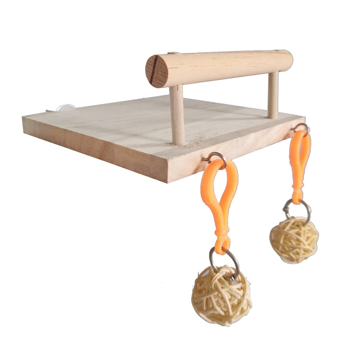 Natural Wood Bird Swing Toys for Small Parrots - Chewing & Hanging Cage Toy with Springboard & Ferris Wheel | Perfect for Playtime, Exercise & Mental Stimulation
