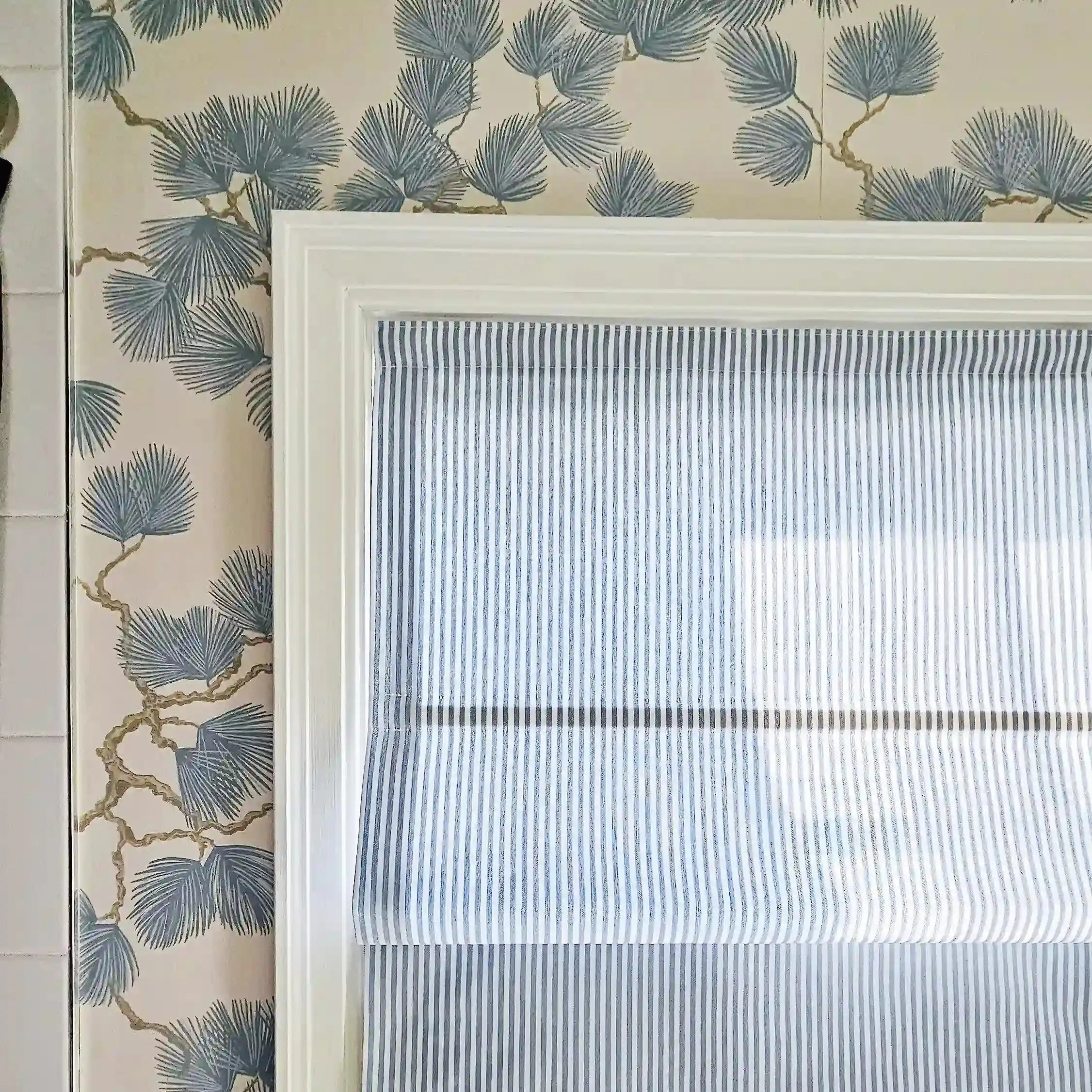 Celia Patterned Cordless Roman Shade Window Treatment - Blackout Fabric for Bedroom & Living Room Privacy & Light Control
