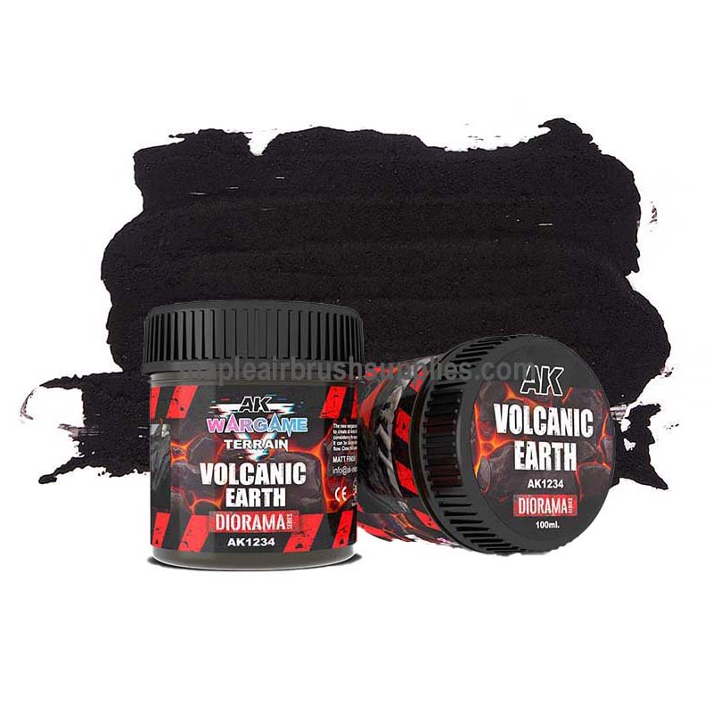 AK Volcanic Earth Battle Ground Terrain Set - Realistic Miniature Wargaming Scenery for Tabletop RPG & Diorama Displays - Perfect for Warhammer, D&D, and Military Model Scenes
