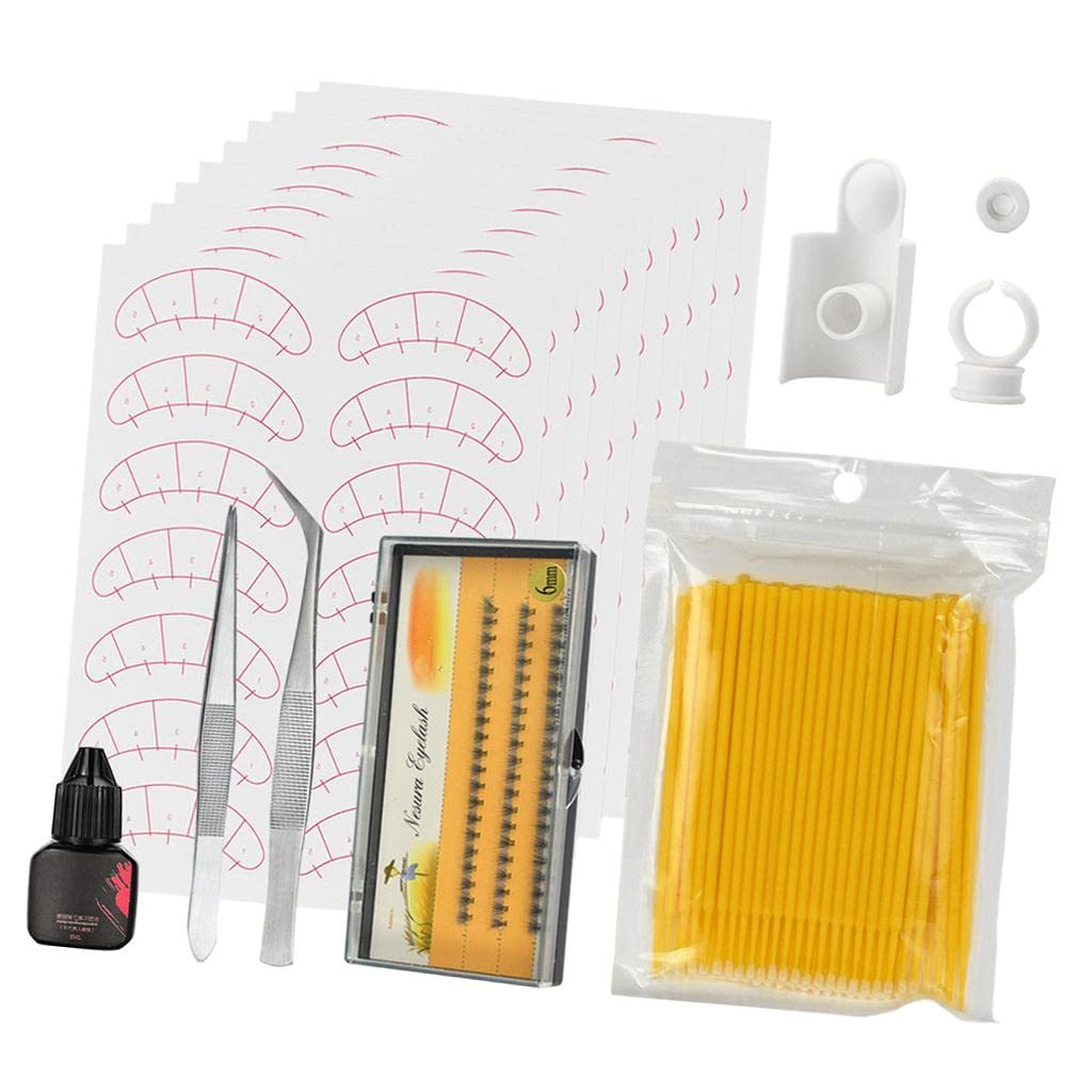 Professional Lash Extension Training Kit for Beginners - Eyelash Grafting Practice Set with Yellow Base (Perfect for Salon Training & Home Practice)