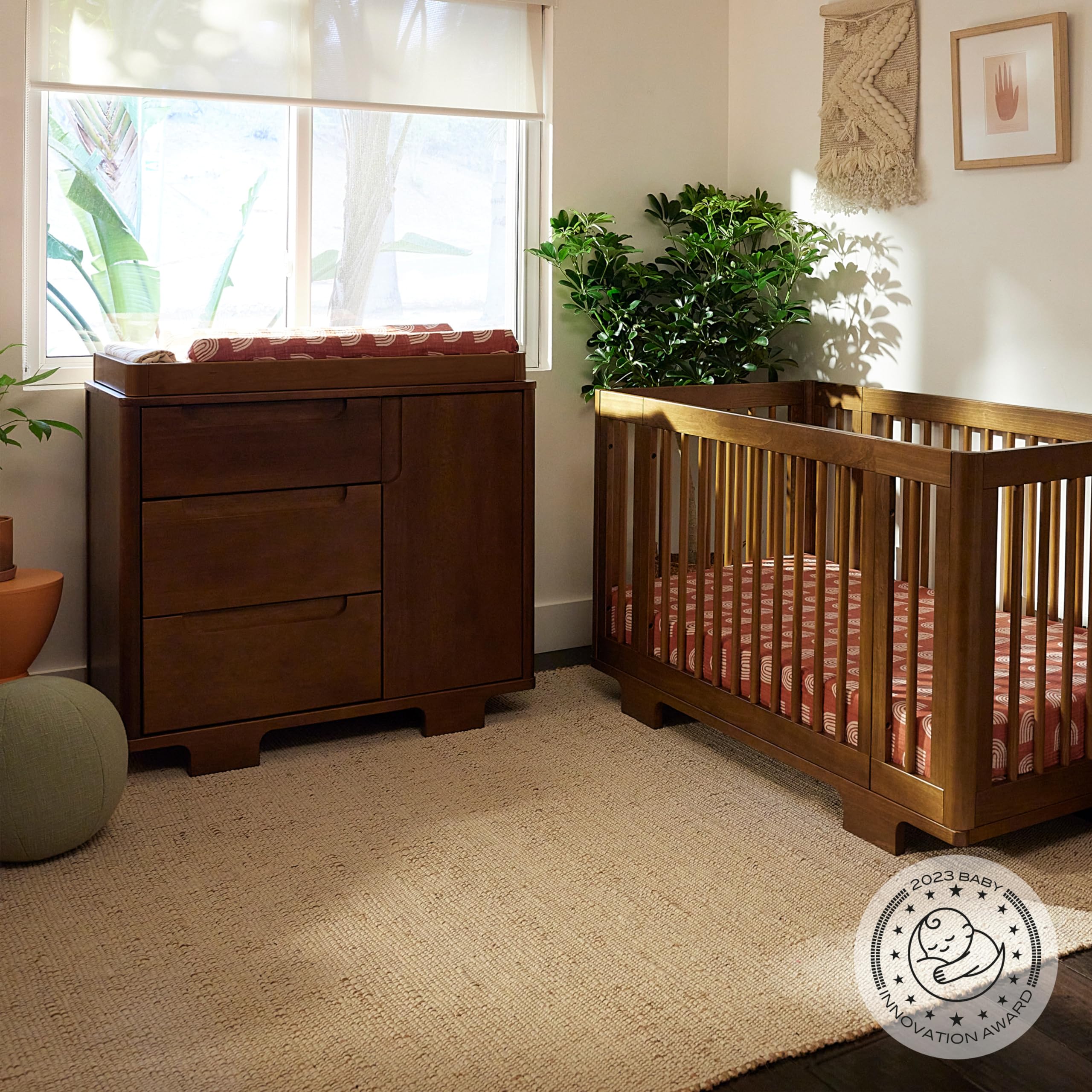 Babyletto Yuzu 3-Drawer Dresser in Natural Walnut - Greenguard Gold Certified, Non-Toxic Nursery Furniture for Baby's Room & Toddler Bedroom Storage