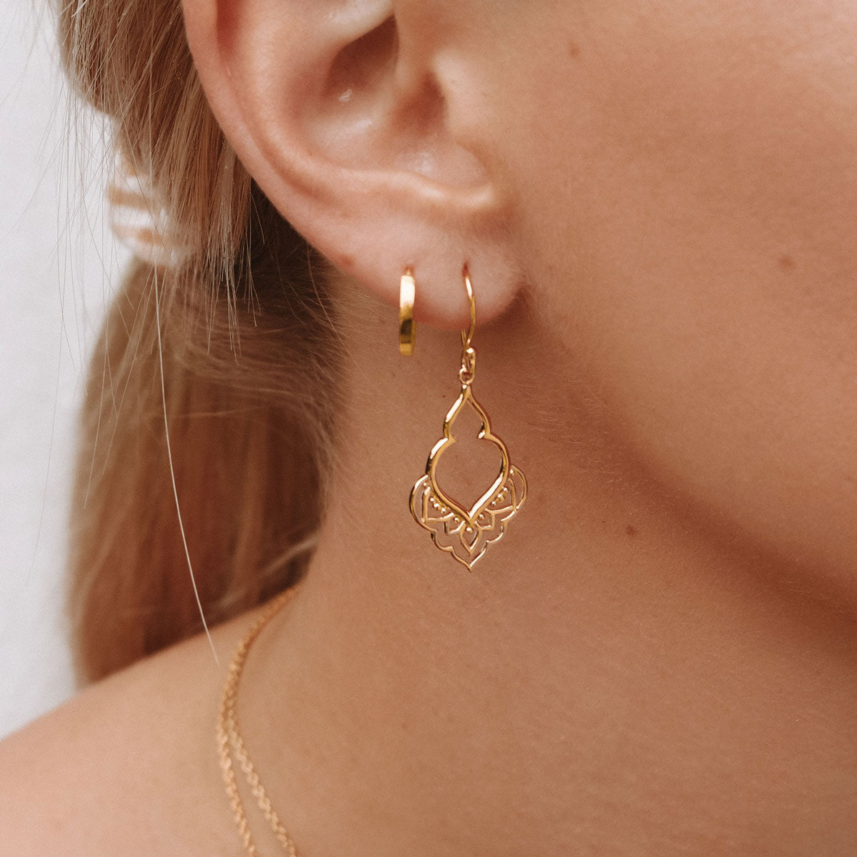 Exquisite Moroccan Doorway Earrings in Gold - Boho Chic Handmade Jewelry for Women - Perfect for Festivals, Weddings & Everyday Elegance