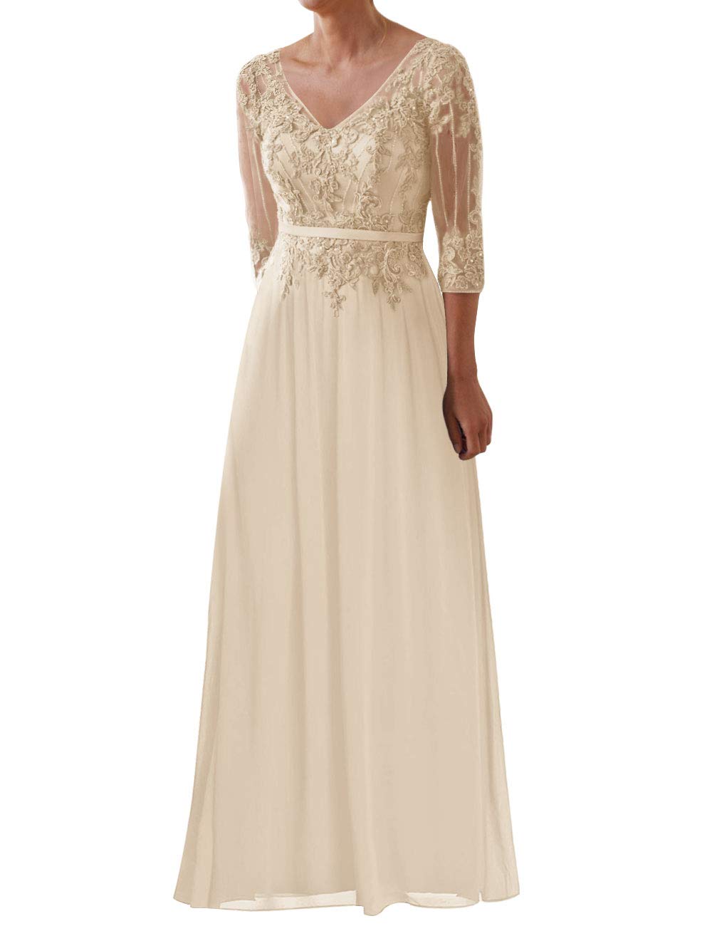 Elegant Lace Mother of The Bride Dress with Sleeves - Formal Chiffon Evening Gowns for Weddings, Parties & Special Occasions
