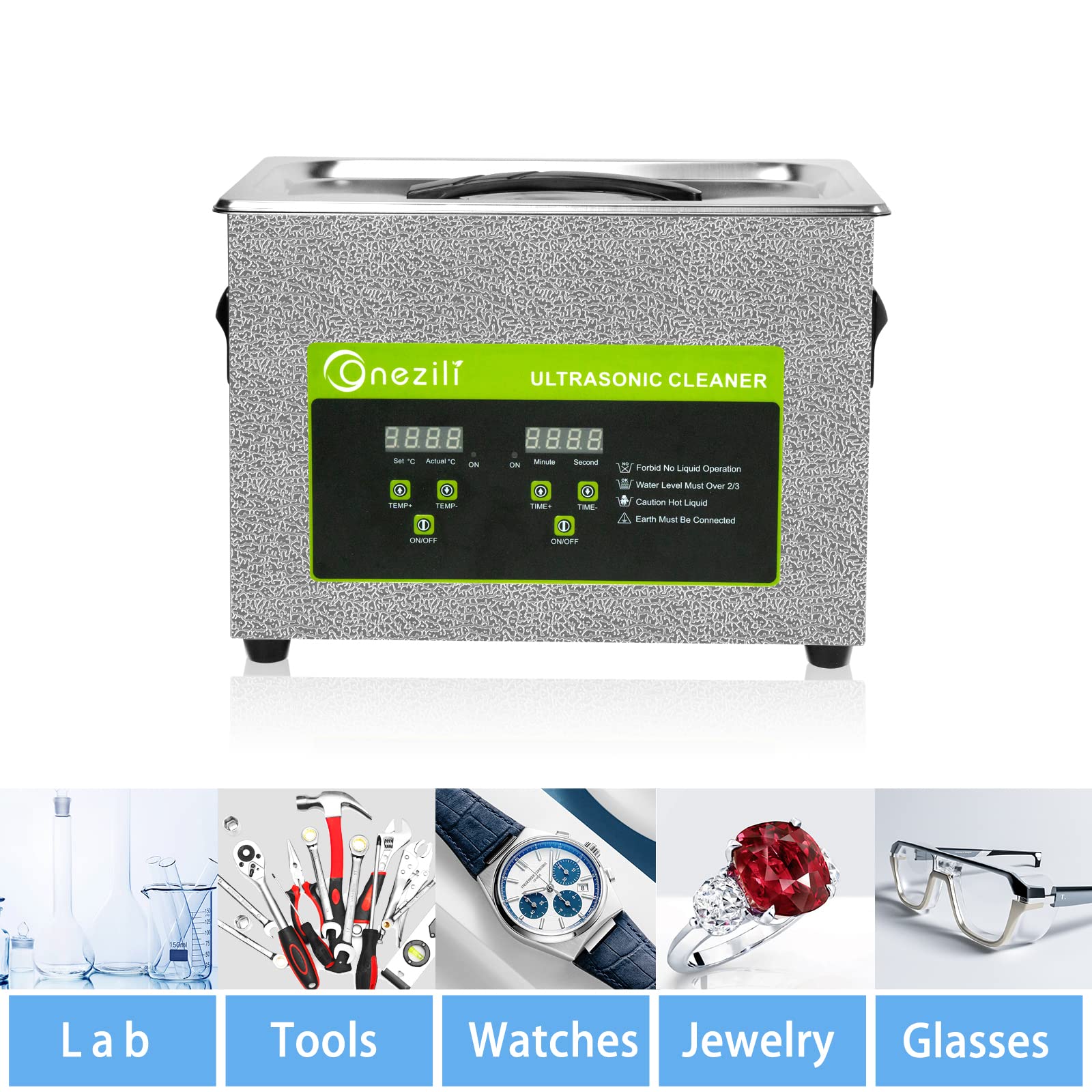 ONEZILI 4.5L Digital Ultrasonic Cleaner with Heater & Timer - Professional Jewelry, Watch, Eyeglass, Carburetor & Small Parts Cleaning Machine - Perfect for Home, Jewelry Stores & Auto Repair Shops