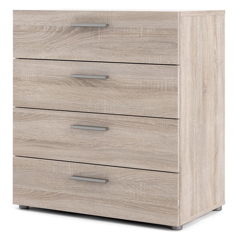 Home Square 4-Piece Bedroom Set with 8-Drawer Dresser, 4-Drawer Chest & Two 2-Drawer Nightstands in Truffle Finish - Complete Modern Bedroom Furniture for Master Suite, Guest Room or Apartment