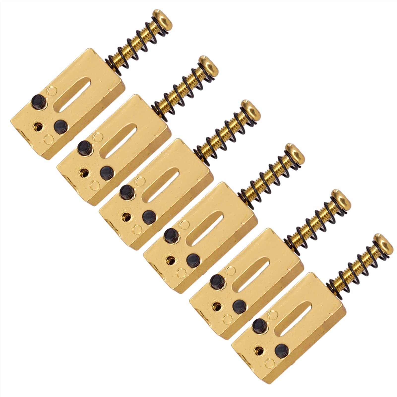 6-Piece Gold Roller Saddle Bridge for Electric Guitar - Locking String Saddles Replacement Parts - Perfect for Guitar Repair & Upgrade, Stage Performance & Studio Recording