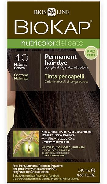 Biokap Nutricolor Delicato 4.0 Natural Brown Hair Dye - Ammonia Free Permanent Hair Color for Women & Men - Perfect for At-Home Hair Coloring & Salon-Quality Results