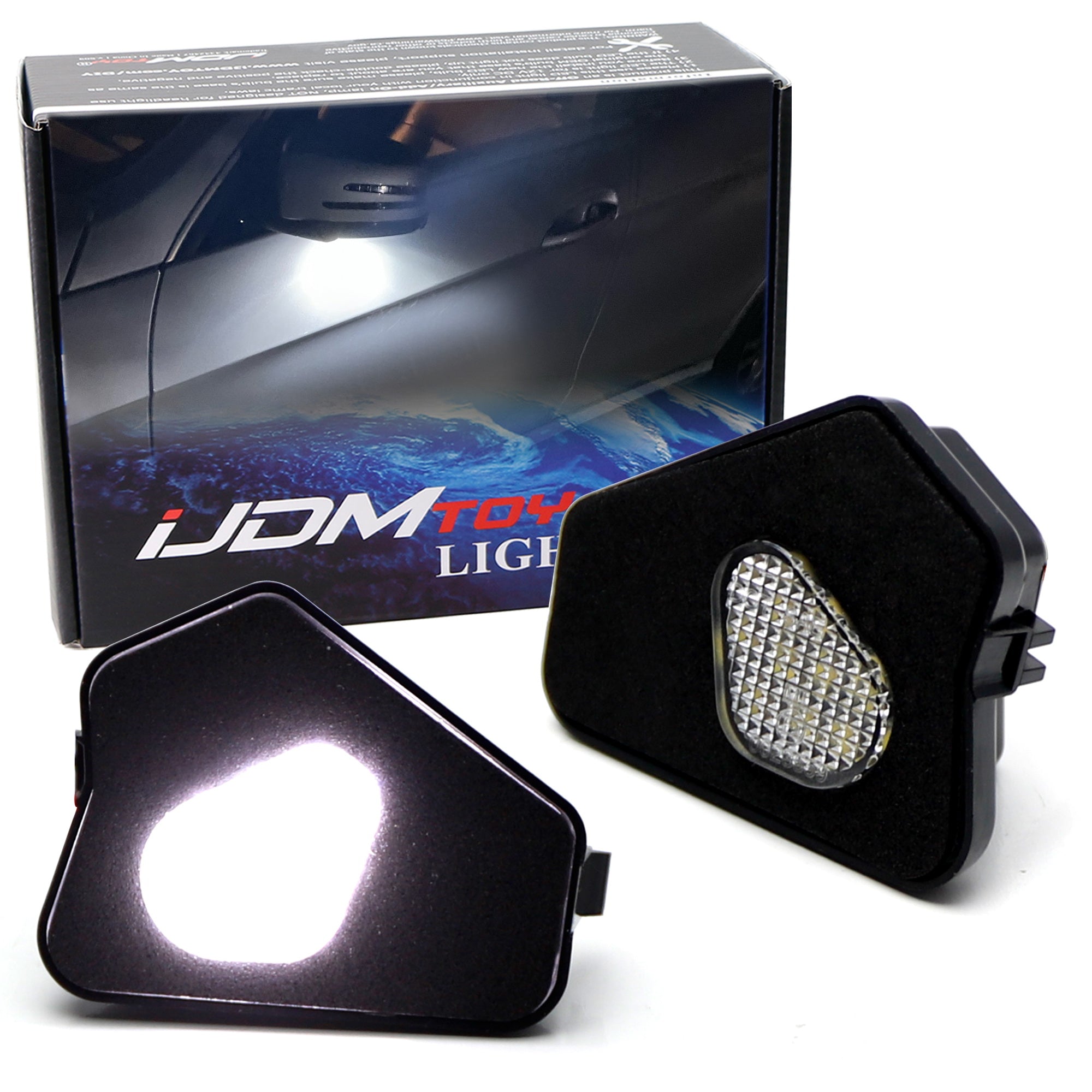 18 SMD Full LED Under Mirror Puddle Lights for Mercedes C/E/S/CLA/CLS/GLK Class - Waterproof Car Door Projector Lights for Night Safety & Luxury Style