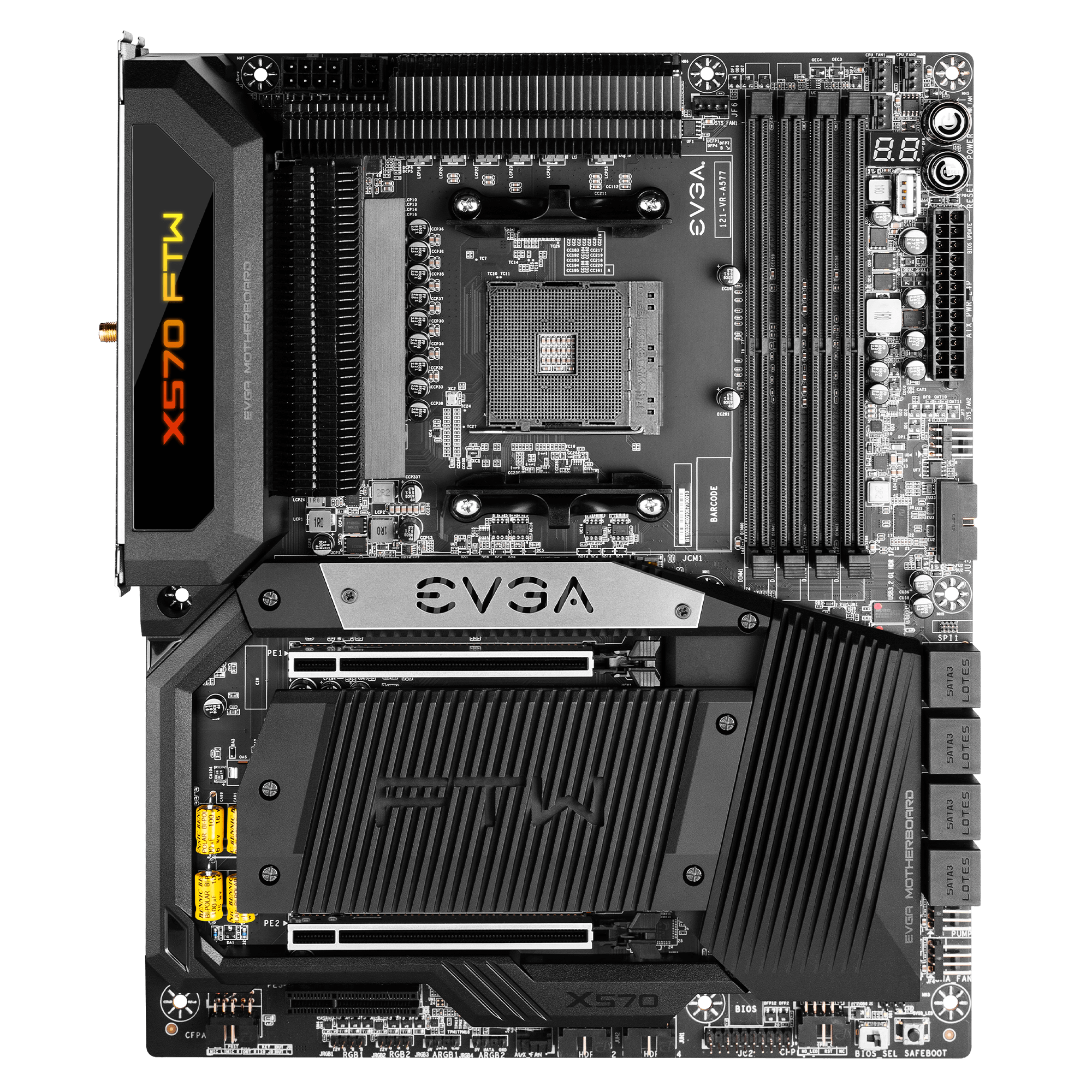 EVGA X570 FTW WIFI Motherboard - AMD AM4 Socket, PCIe 4.0, Dual M.2, WiFi 6, RGB Lighting - Perfect for Gaming PC Builds & High-Performance Workstations