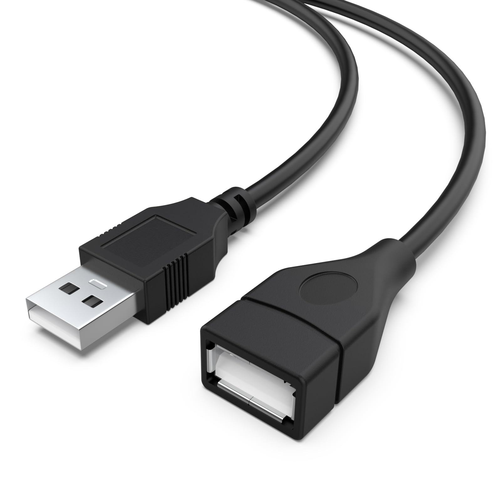 16.4FT USB Extension Cable Male to Female - High Speed Data Transfer for Webcam, Keyboard, Mouse, Flash Drive - Compatible with HP Laserjet/Photosmart Printer (Black) - Perfect for Home Office & Gaming Setup