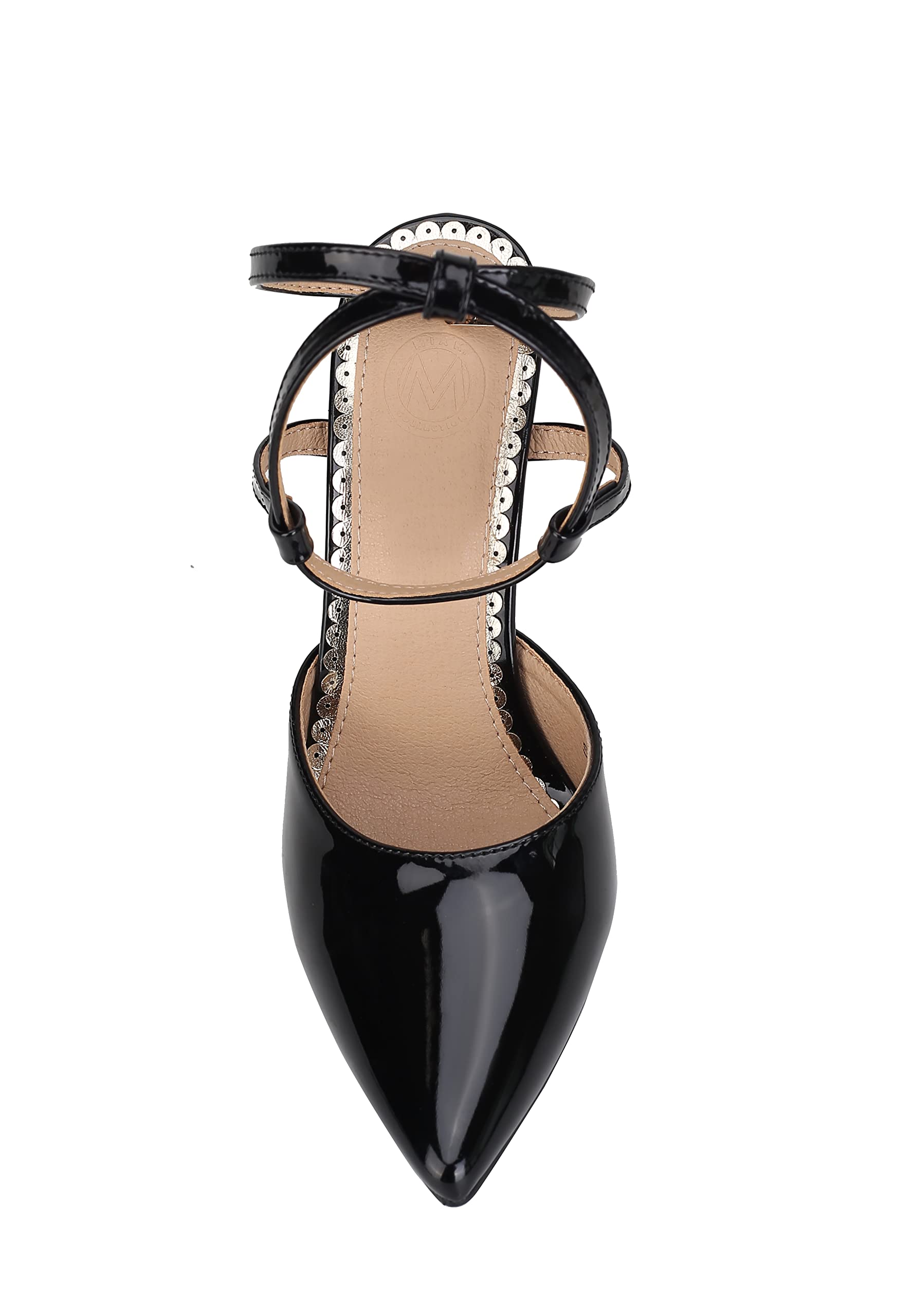 MKF Collection Women's Stiletto High Heels - Pointed Toe Ankle Strap Pumps for Party, Wedding & Evening Wear - Sexy Dress Shoes with Comfortable Cushioning