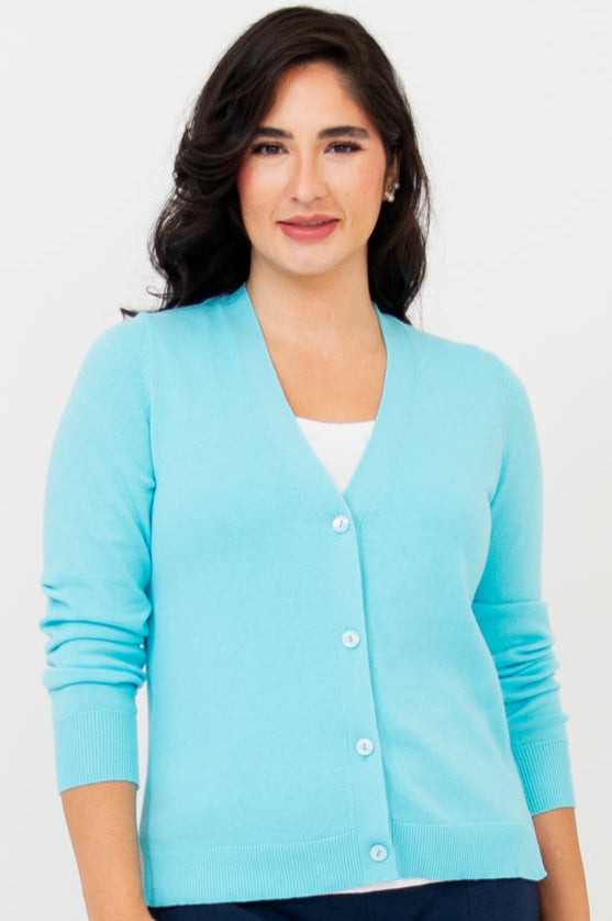 Jessica Women's Turquoise Cotton Sweater - Soft & Comfortable Pullover for Casual Wear, Office & Fall Outfits