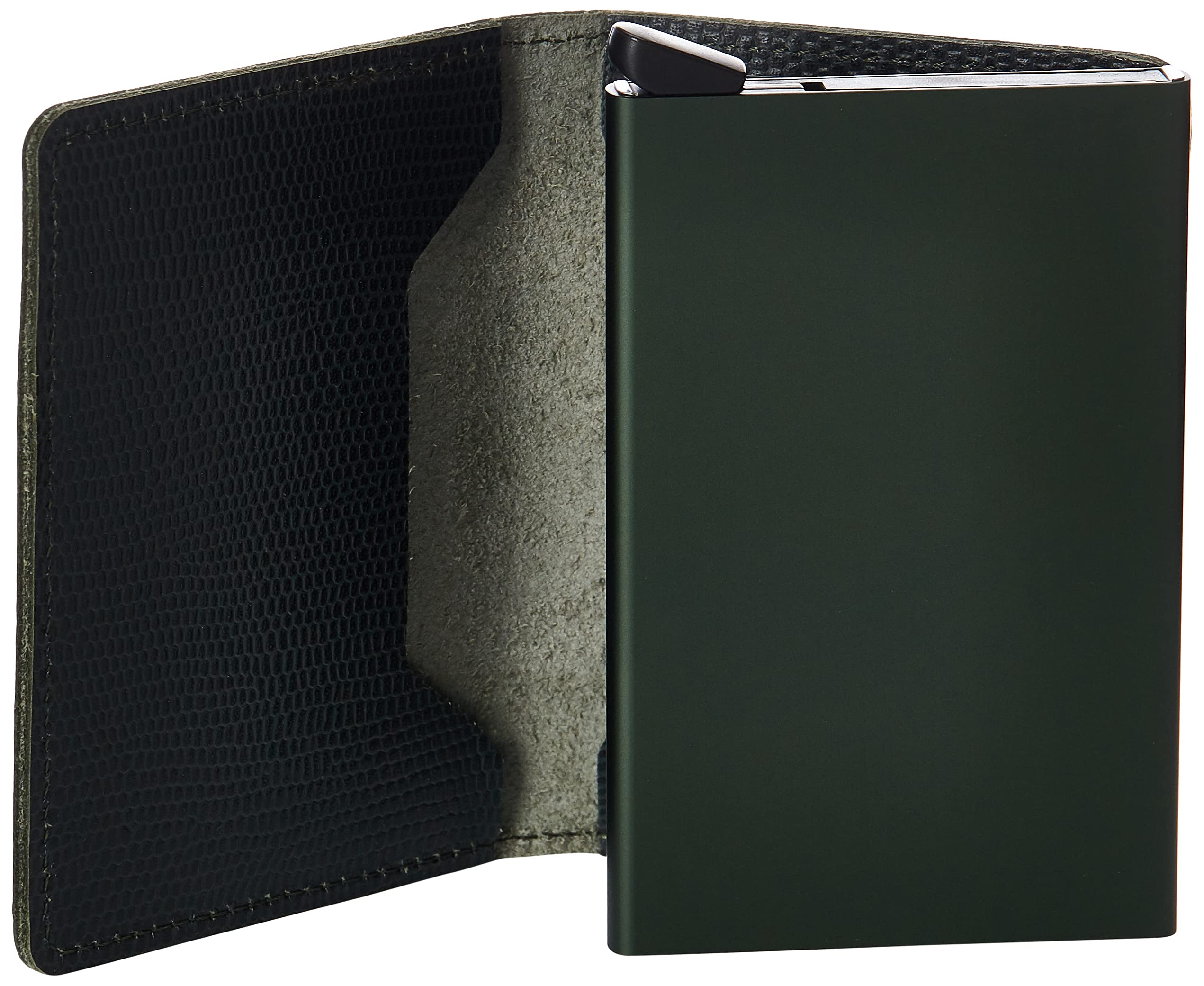 Secrid Slim RFID Blocking Leather Wallet – Genuine Leather Card Holder for 12 Cards (Rango Green) | Minimalist Wallet for Men & Women | Perfect for Travel, Business & Everyday Use