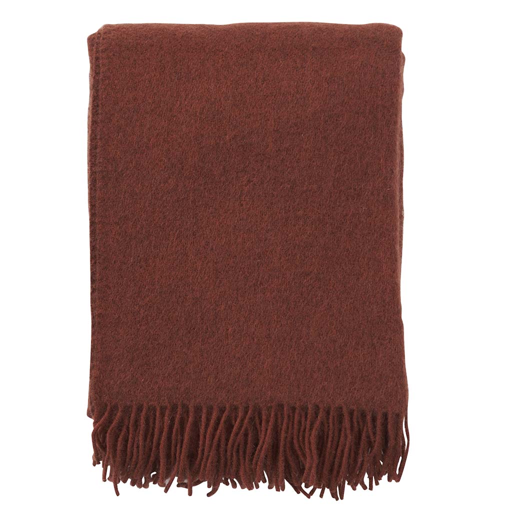 Premium KLIPPAN Gotland Wool Throw Blanket - Rust Color, Soft & Warm Scandinavian Style Blanket for Sofa, Bed, or Travel - Cozy Home Decor & Perfect Gift Idea