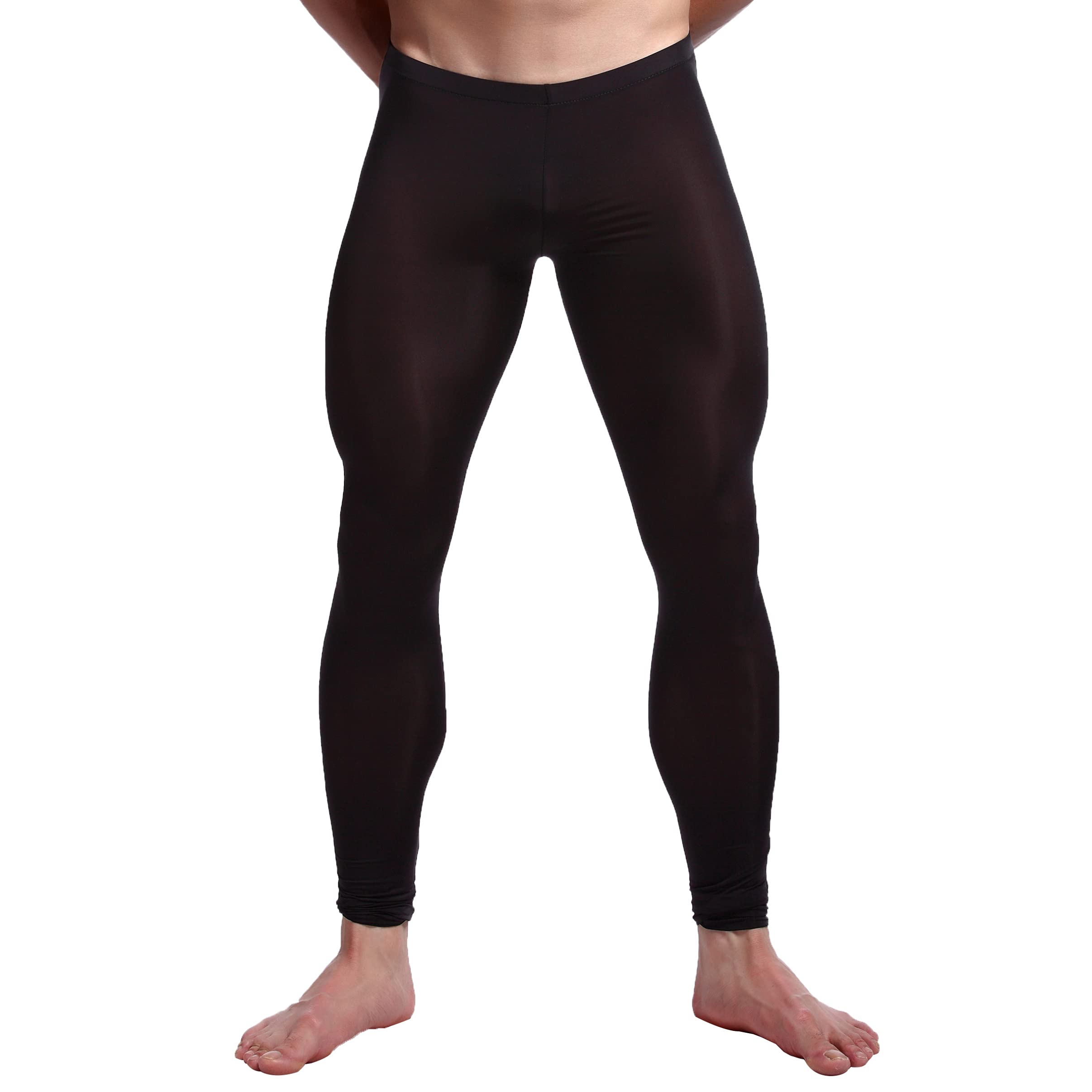 Men's Fitness Mesh Yoga Pants - Breathable See-Through Active Leggings with Drawstring for Running, Workout & Swimming | Gym, Beach & Yoga Wear