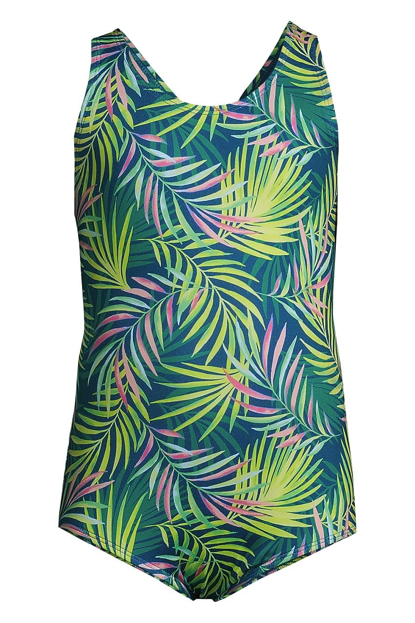 Lands' End Girls One Piece Swimsuit - UPF 50+ Sun Protection, Quick Dry Swimwear for Toddler & Kids Beach, Pool & Summer Activities