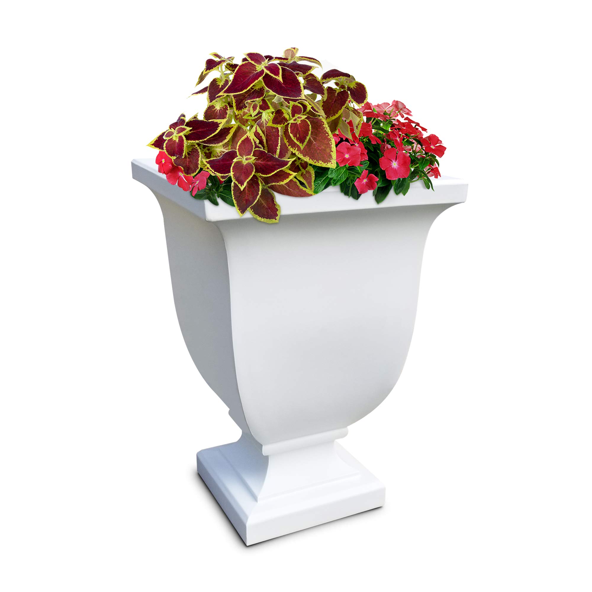 Mayne Augusta 26-Inch Tall Self-Watering Planter - Weather-Resistant Flower Pot for Indoor & Outdoor Use - Durable Garden Decor for Patio, Porch, Entryway, Deck & Balcony - Perfect for Home, Office & Commercial Spaces