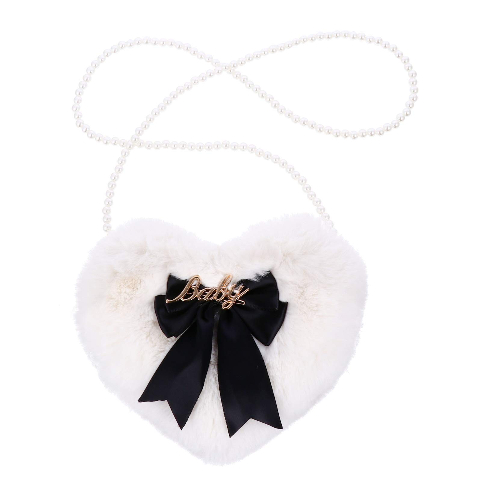 Amosfun Women's Heart Shaped Plush Tote Bag - Stylish Crossbody Shoulder Purse for Casual Outings, Work & Travel | Fashionable Ladies Handbag for Everyday Use