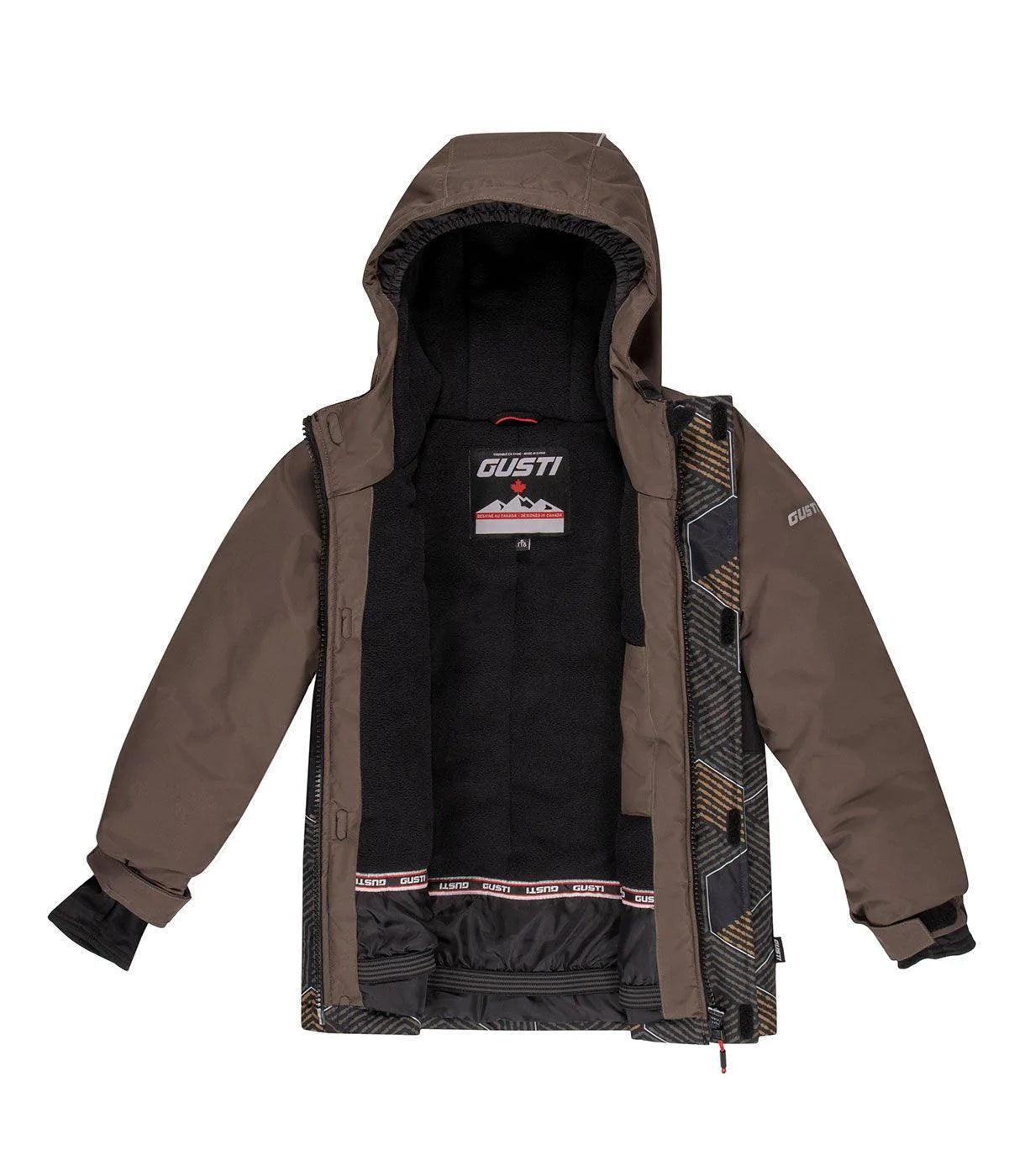 Gusti Gabe Winter Snowsuit for Kids - Warm & Waterproof Khaki Snowsuit - Perfect for Skiing, Snowboarding & Outdoor Winter Play