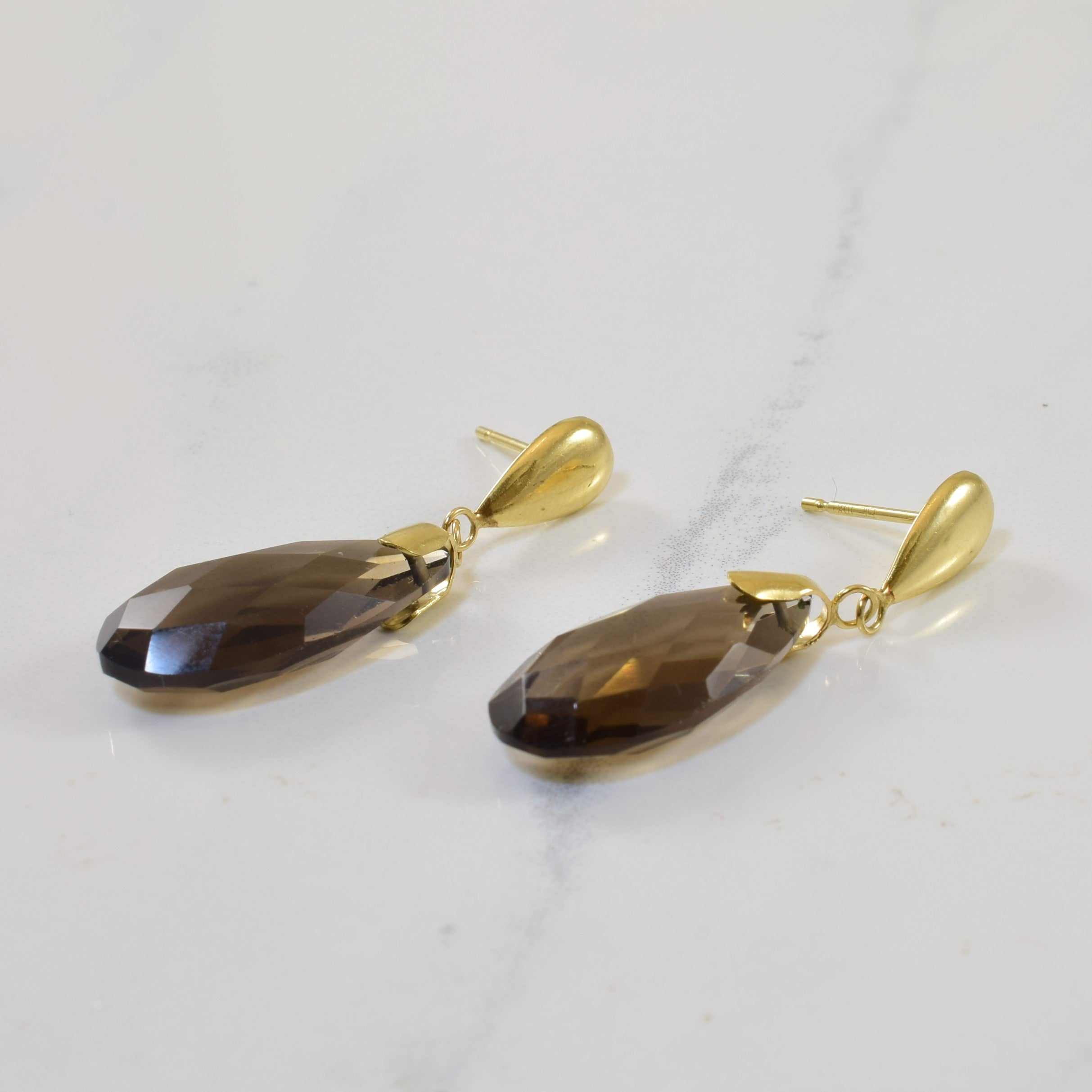 Smoky Quartz Drop Dangle Earrings for Women - 13.0 Carat Total Weight (ctw) - Elegant Bohemian Jewelry for Parties, Weddings & Special Occasions