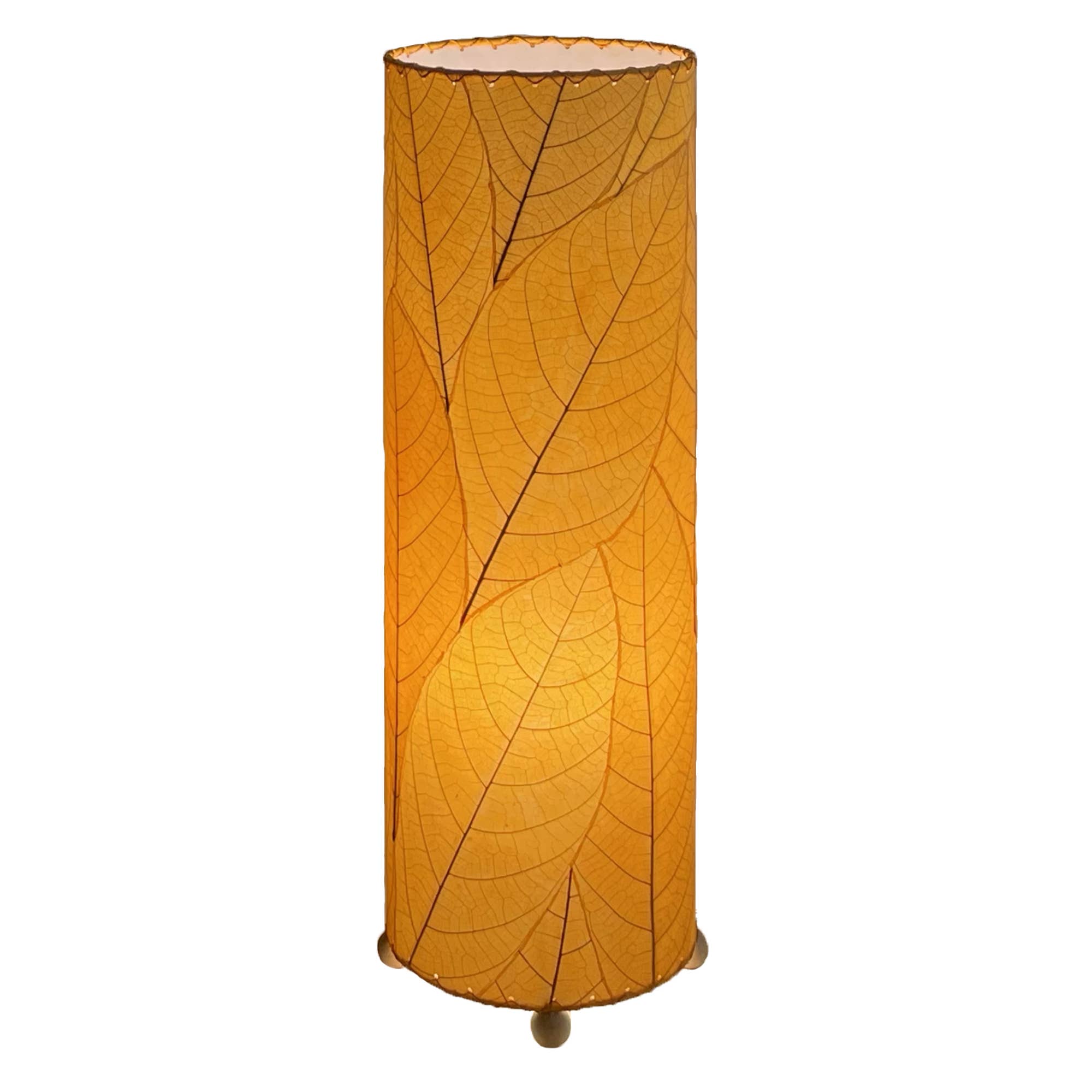 24 Inch Cocoa Leaf Cylinder Table Lamp Orange - Modern Home Decor for Living Room, Bedroom & Office Lighting