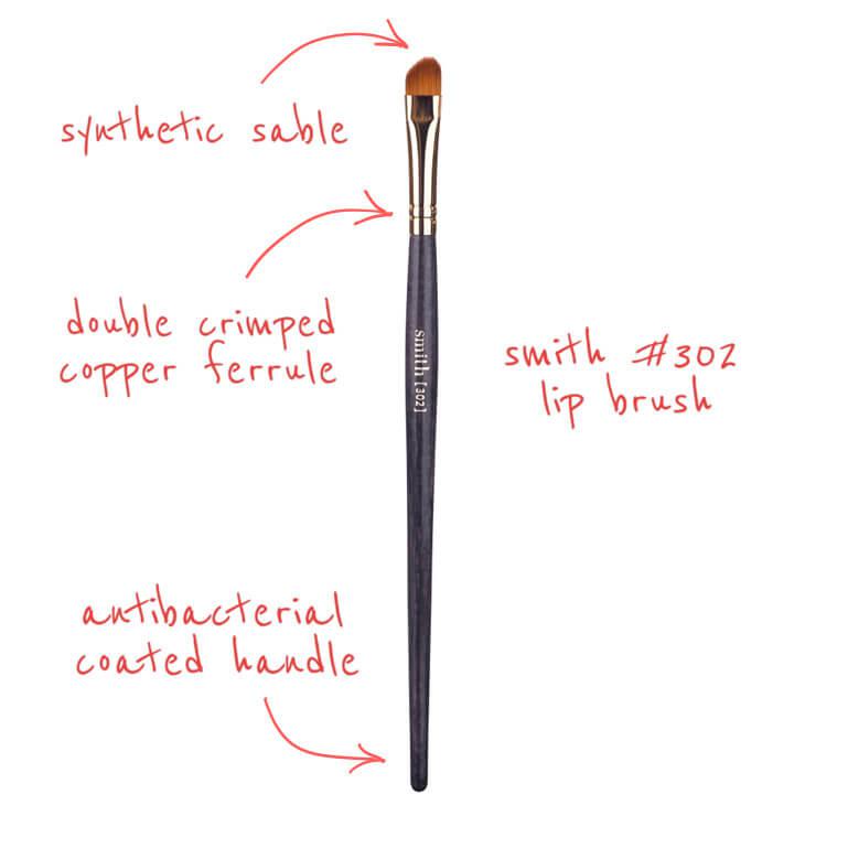 Smith Cosmetics 302 Professional Lip Brush for Precise Lipstick Application - Perfect for Makeup Artists & Everyday Use