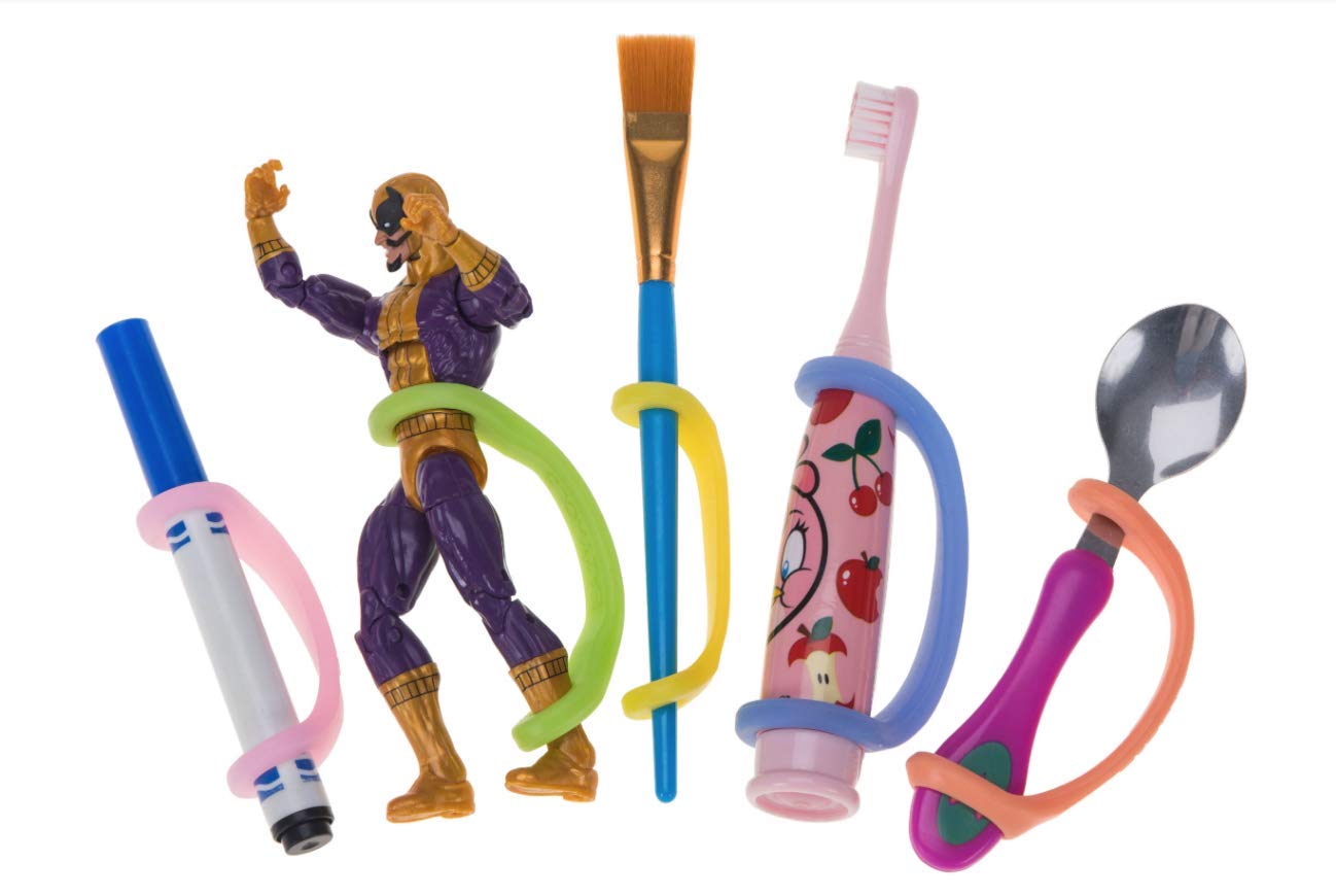 Adaptive Utensil Holder for Limited Hand Mobility - 5 Pack Universal Cuffs for Cerebral Palsy, Stroke & Pediatric Therapy - Self Feeding Silverware Aid for Kids & Adults (Infant to Child Size) - Perfect for Daily Meals, Rehabilitation & Independent Eating