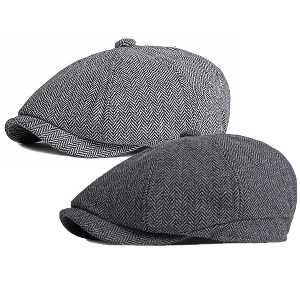 Men's 8-Panel Newsboy Cap - Vintage Flat Cap Gatsby Style Ivy Golf Hat for Driving & Outdoor Activities | Perfect for Golf, Casual Wear & Retro Fashion