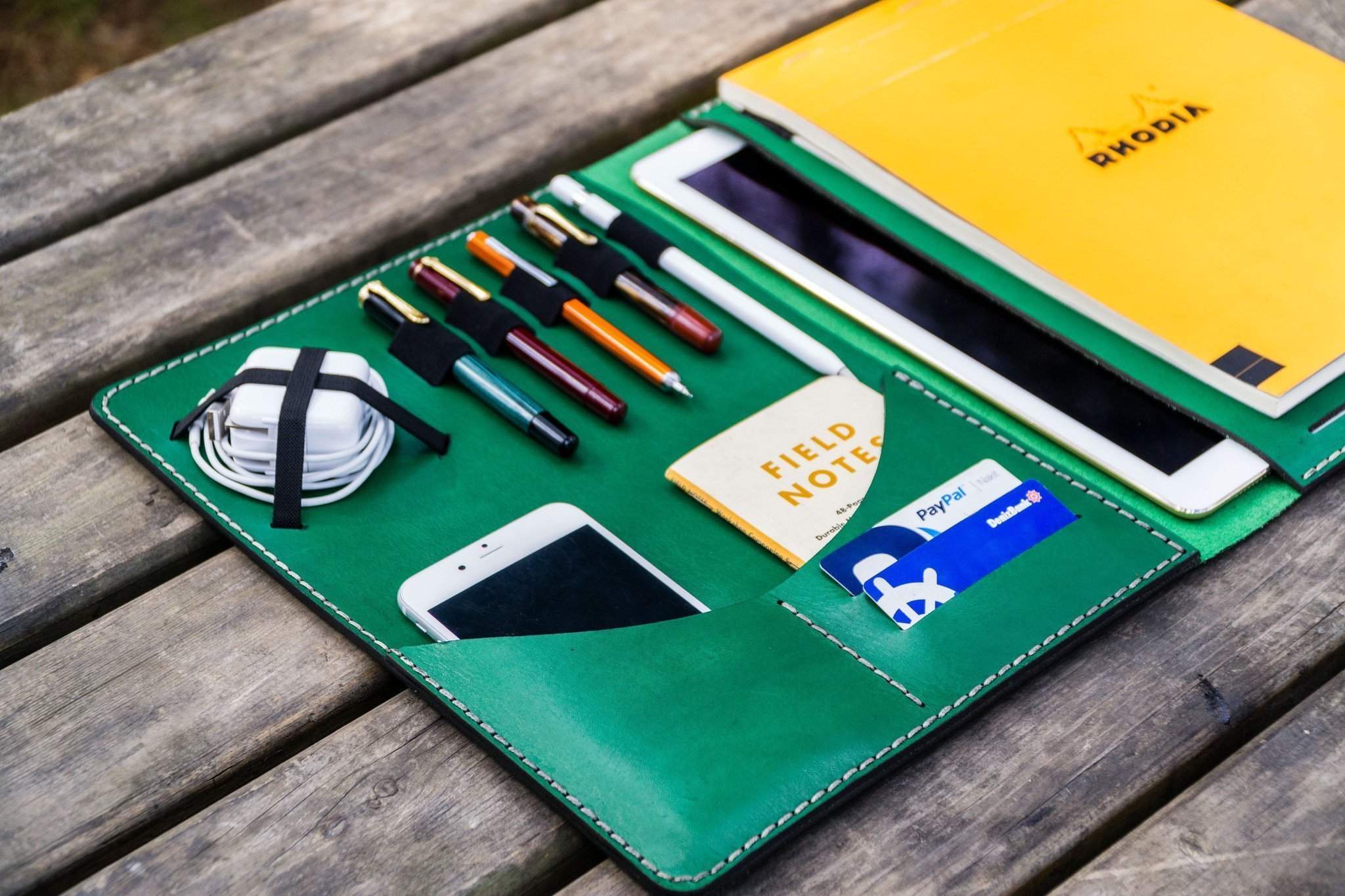 Premium Moleskine Professional A4 Leather Workbook - Green Cover Organizer for Business & Travel | Perfect for Office, Meetings & Daily Planning