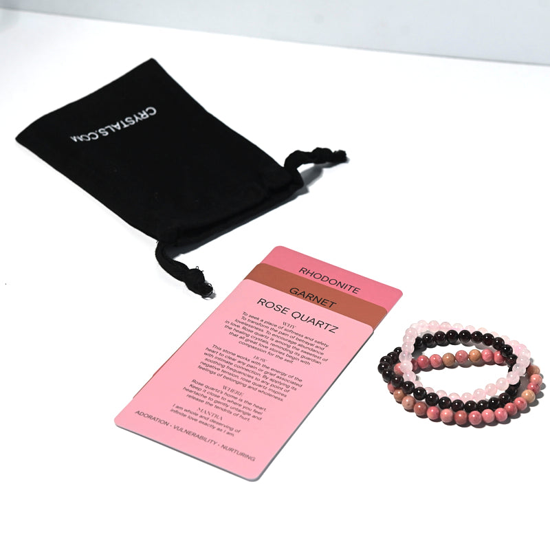 Love Bracelet Trio Set - Romantic Couple Matching Bracelets for Women & Men - Sterling Silver Heart Charm Friendship Bracelets - Perfect for Anniversaries, Valentine's Day & Gifts