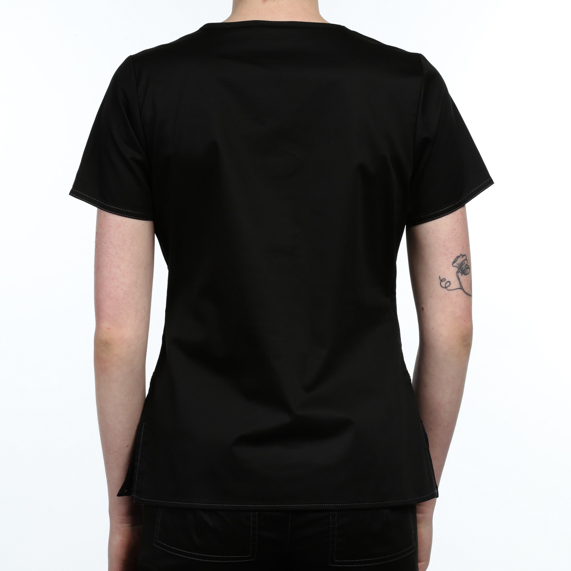 Dickies Youtility Jr. Fit V-Neck T-Shirt for Women - Comfortable Workwear Top in Black - Perfect for Construction, Warehouse & Outdoor Jobs