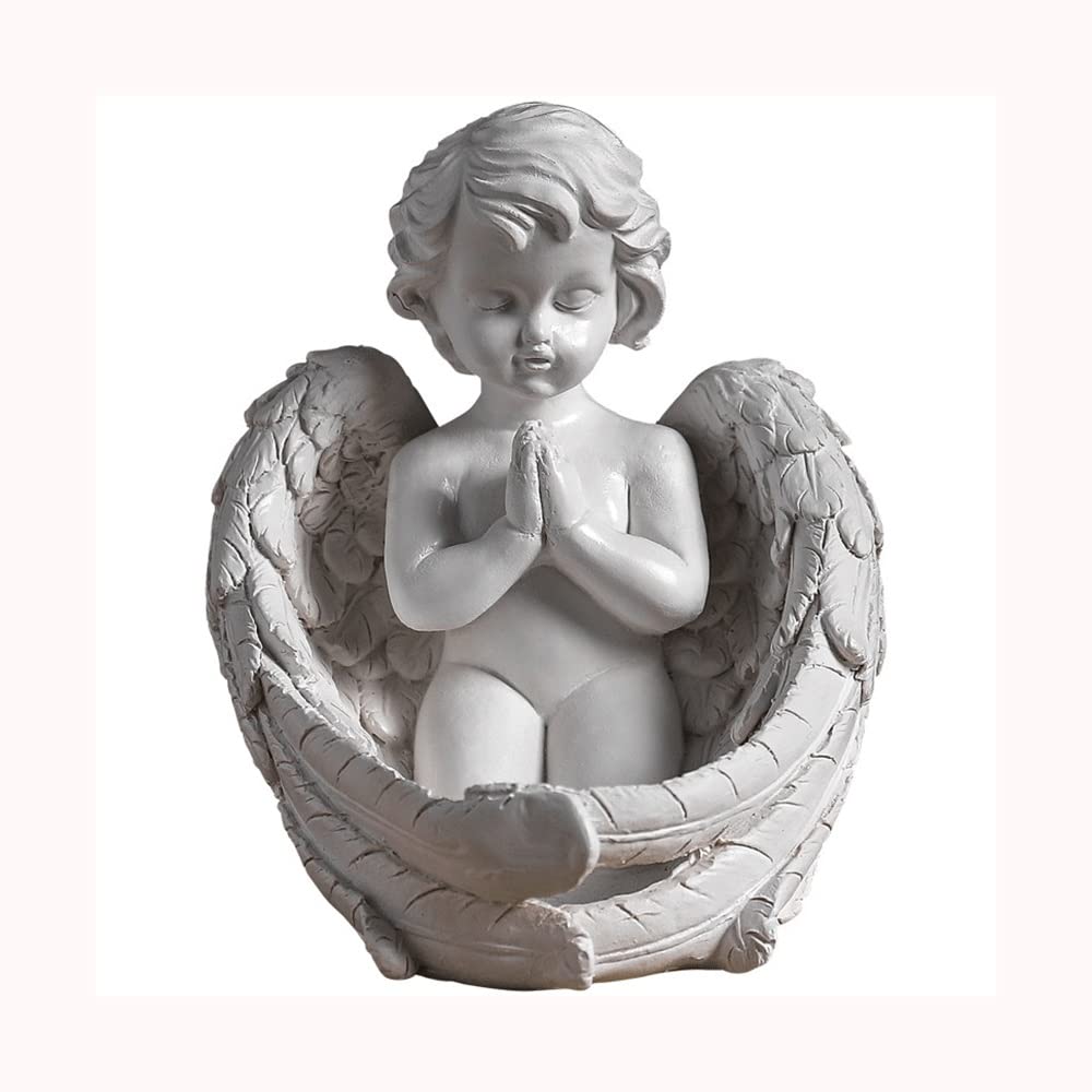 HOLPPO Angel Resin Candle Holder - Elegant Home Decor & Memorial Gift for Loved Ones | Creative Guardian Angel Candlestick | Perfect for Sympathy Gifts, Memorial Services & Spiritual Home Decor